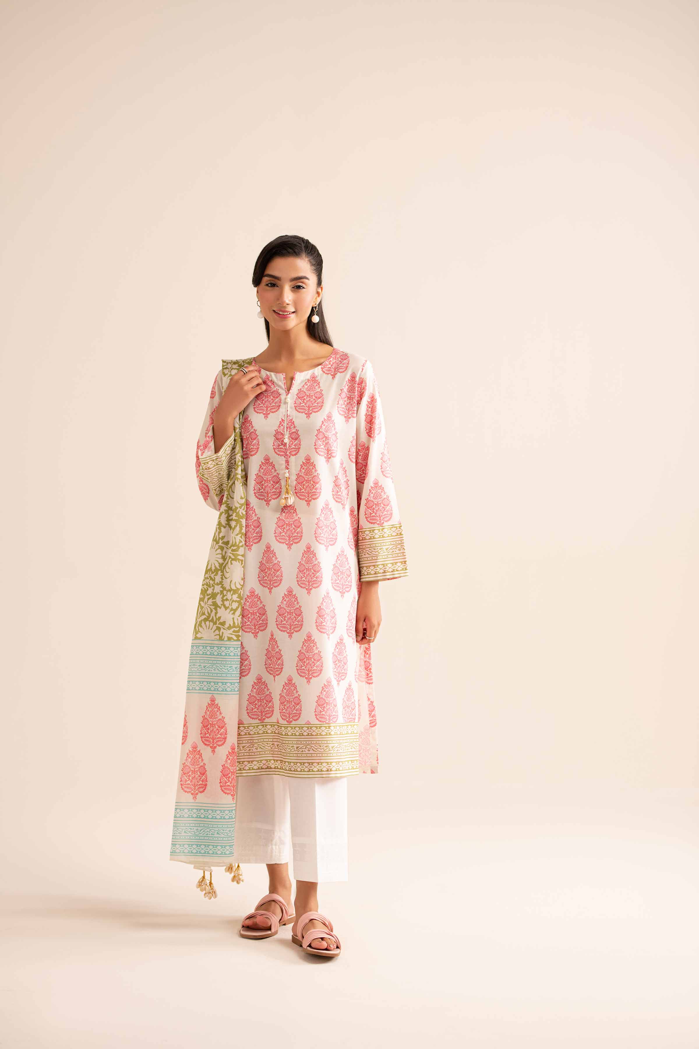 2-Piece - Printed Embroidered Suit  - PS24-255