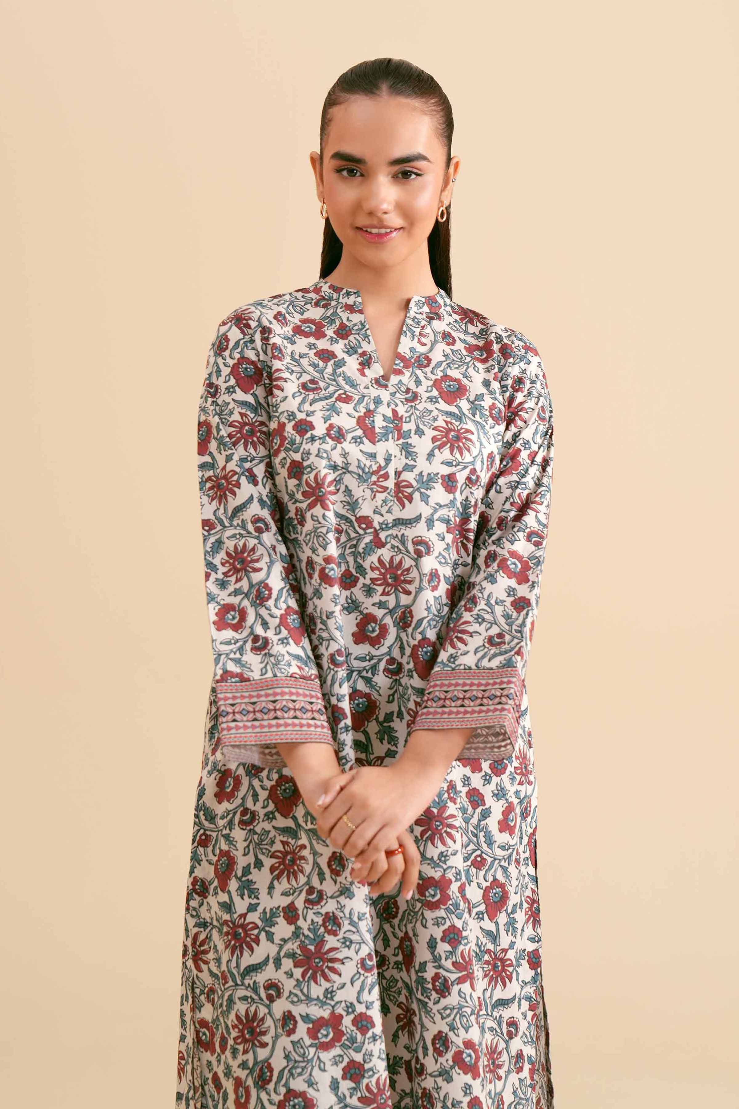2-Piece - Printed Embroidered Suit  - PS24-288