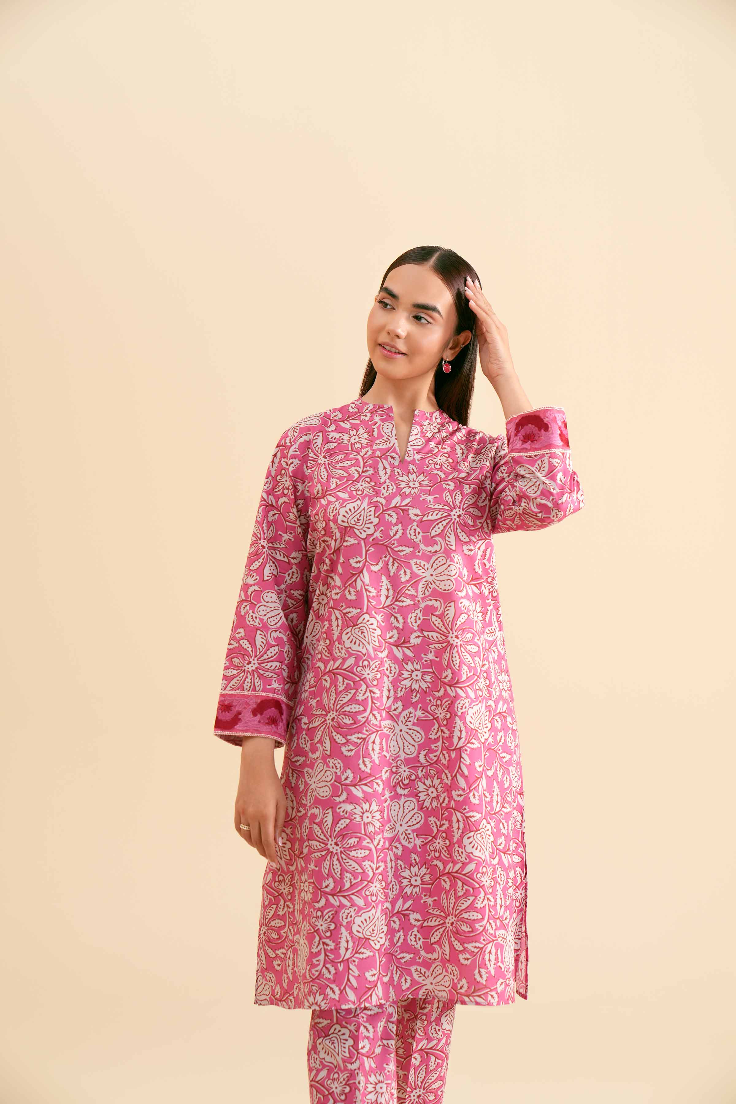 2 Piece - Printed Embroidered Suit - PS24-296