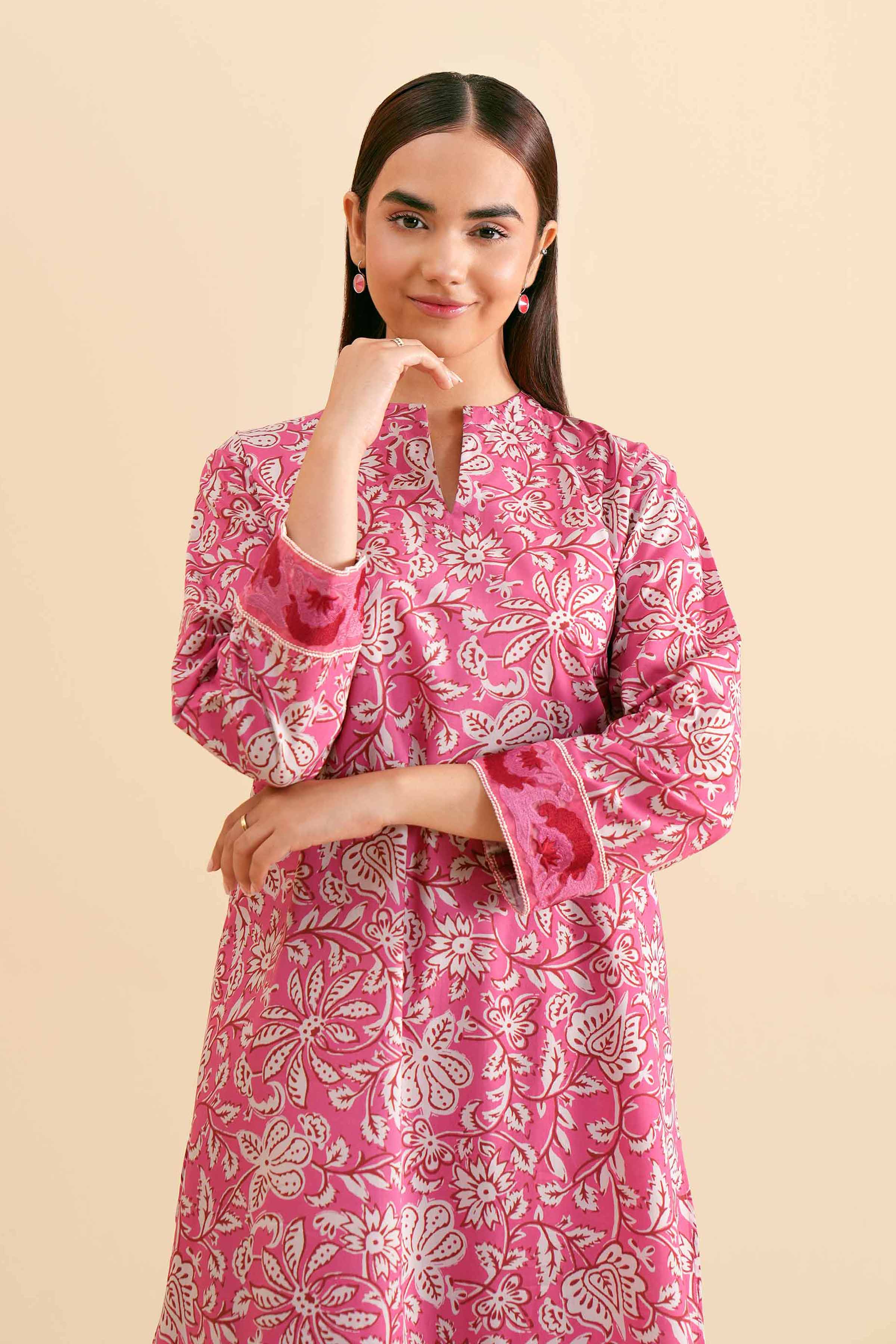 2 Piece - Printed Embroidered Suit - PS24-296