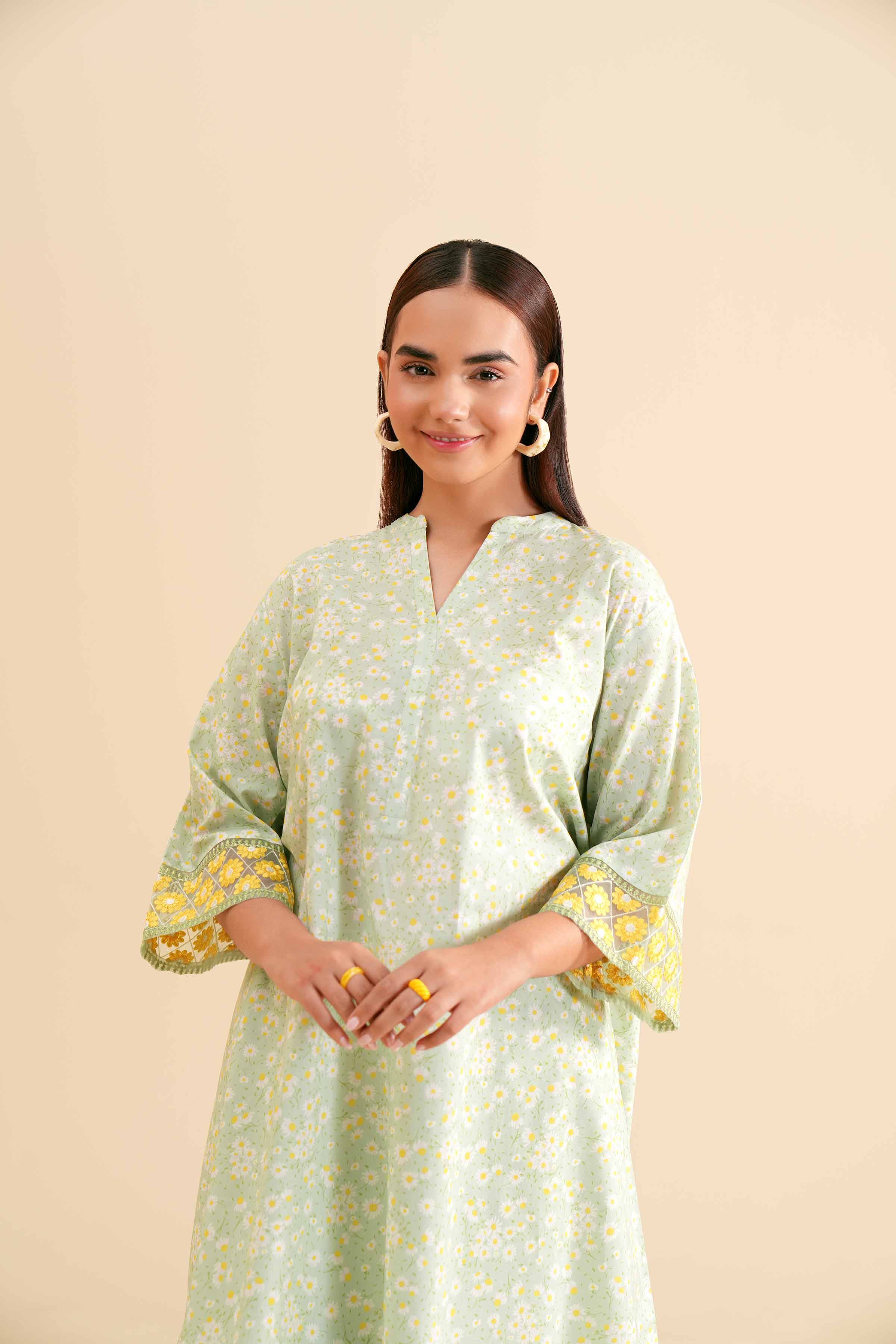 2 Piece - Printed Embroidered Suit - PS24-298