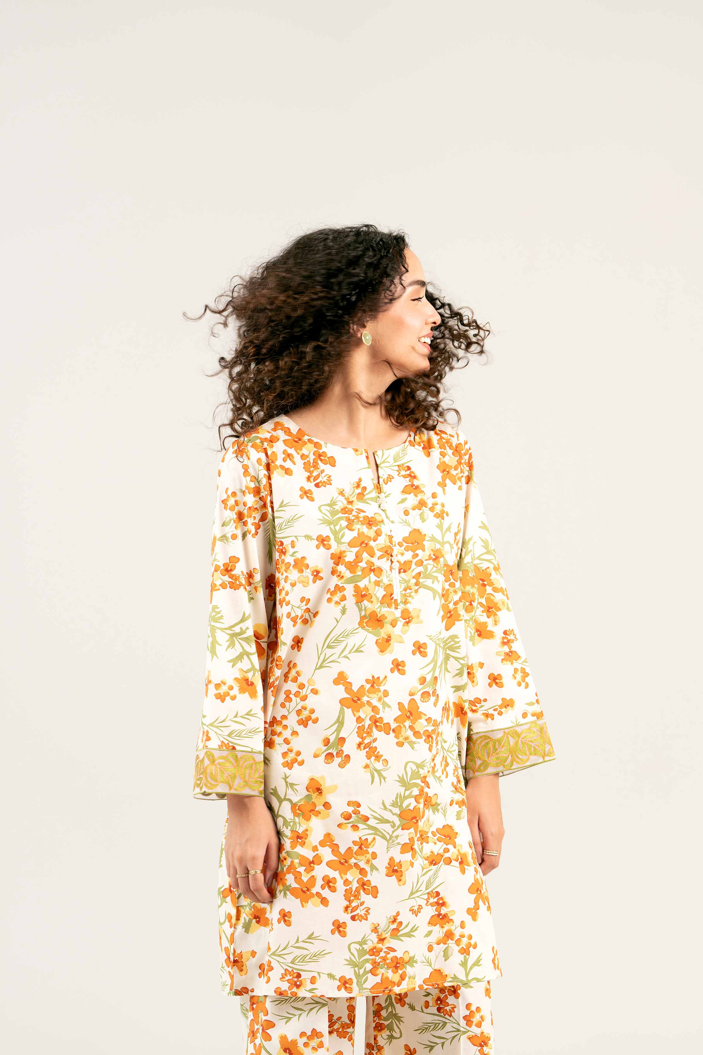 2 Piece - Printed Embroidered Suit - PS25-13