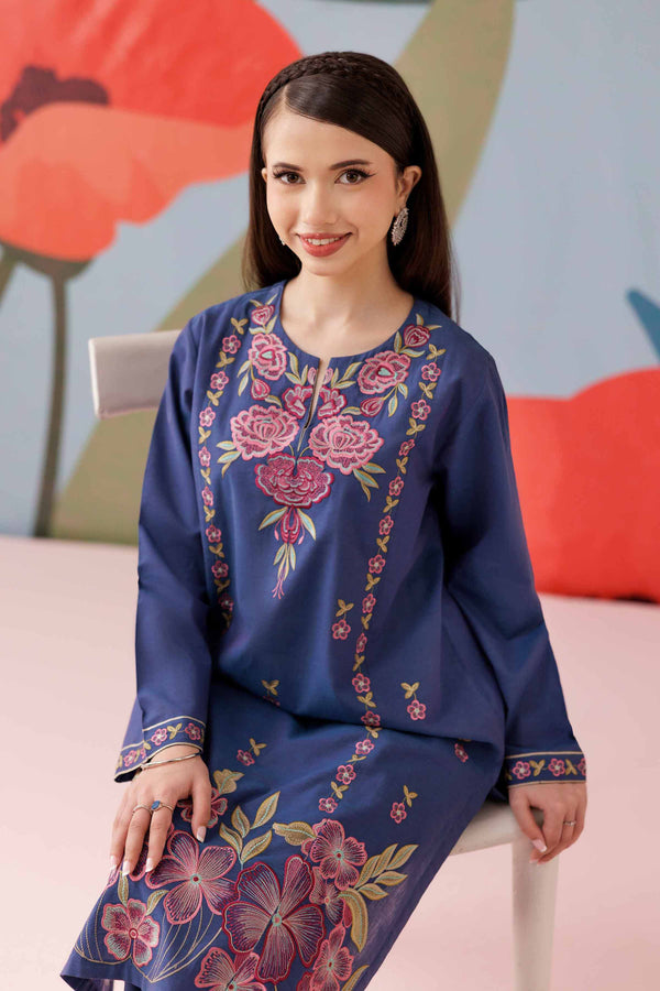 2 Piece - Printed Embroidered Suit - PS25-182
