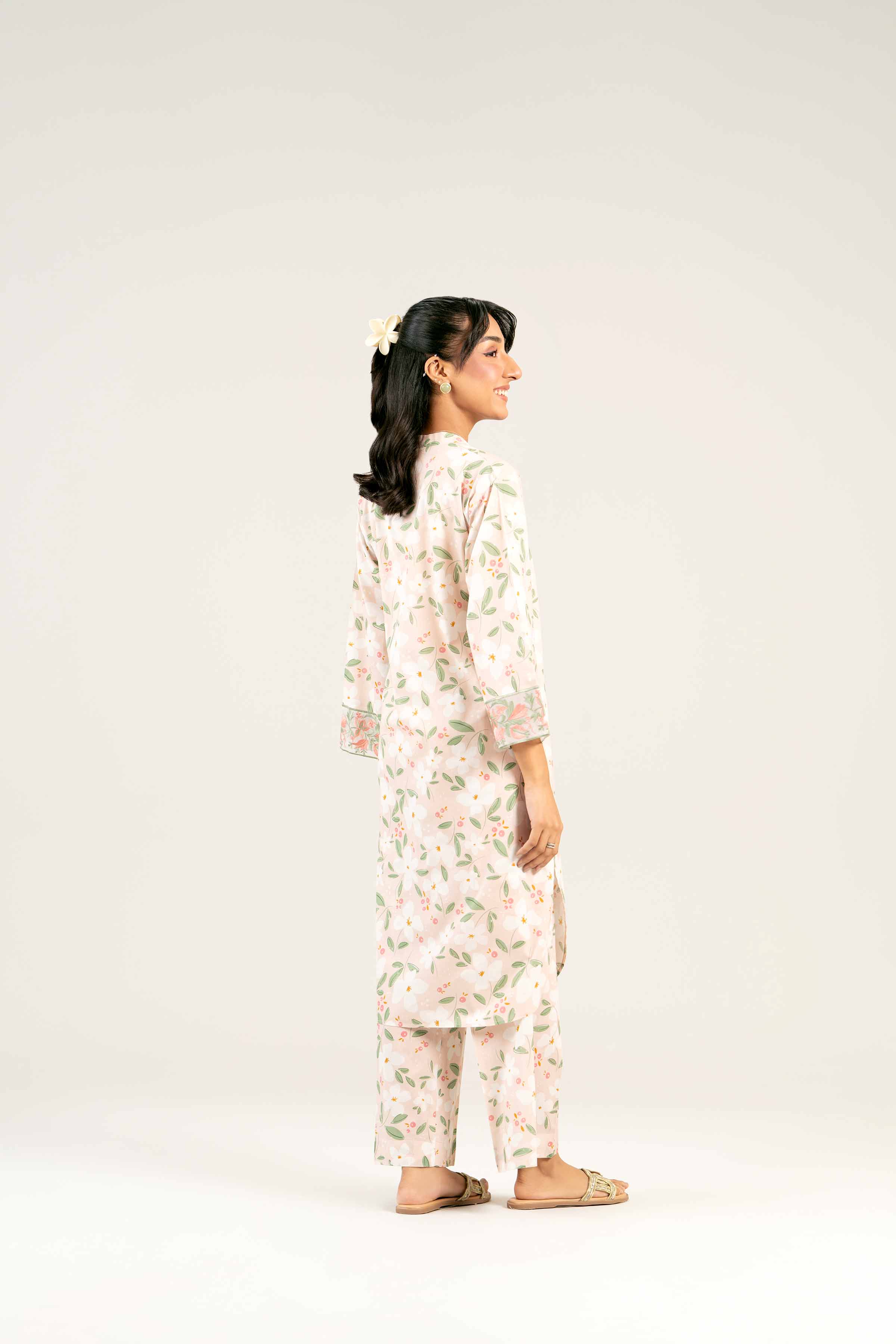 2 Piece - Printed Embroidered Suit - PS25-23