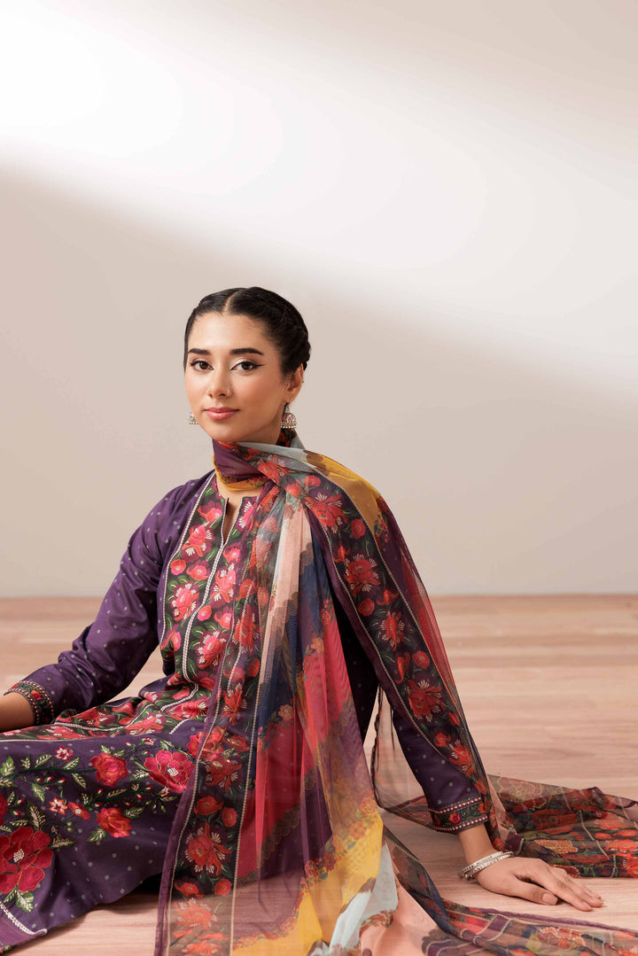3 Piece - Printed Embroidered Suit - PS25-245 - for Women - Pret Collection | Nishat | Shop Online