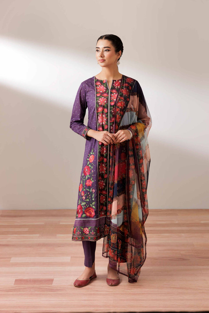 3 Piece - Printed Embroidered Suit - PS25-245 - for Women - Pret Collection | Nishat | Shop Online