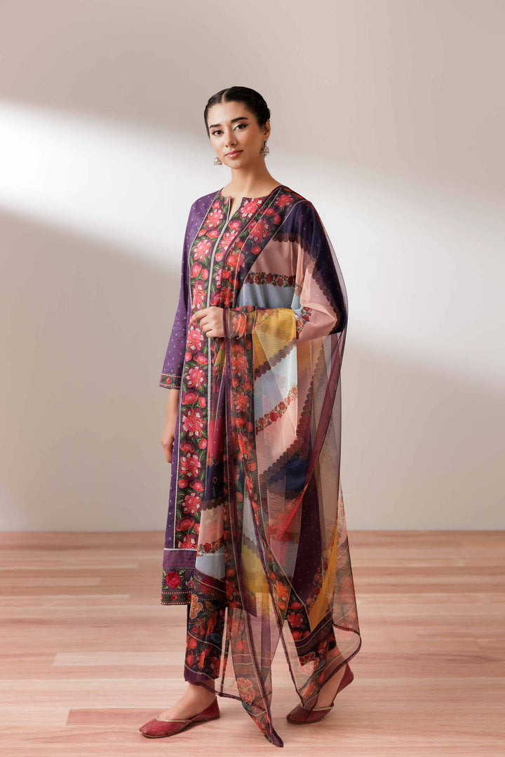 3 Piece - Printed Embroidered Suit - PS25-245 - for Women - Pret Collection | Nishat | Shop Online