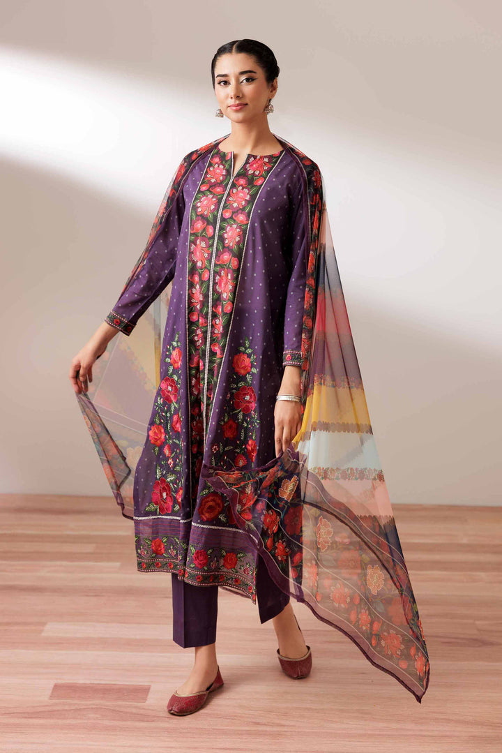 3 Piece - Printed Embroidered Suit - PS25-245 - for Women - Pret Collection | Nishat | Shop Online
