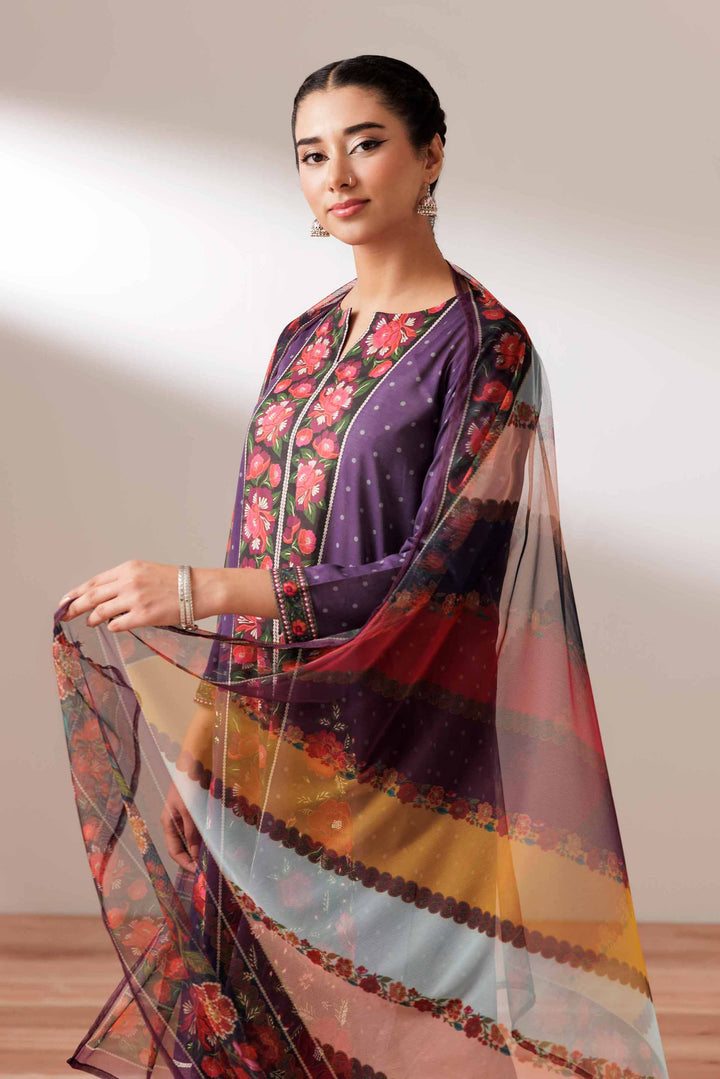3 Piece - Printed Embroidered Suit - PS25-245 - for Women - Pret Collection | Nishat | Shop Online