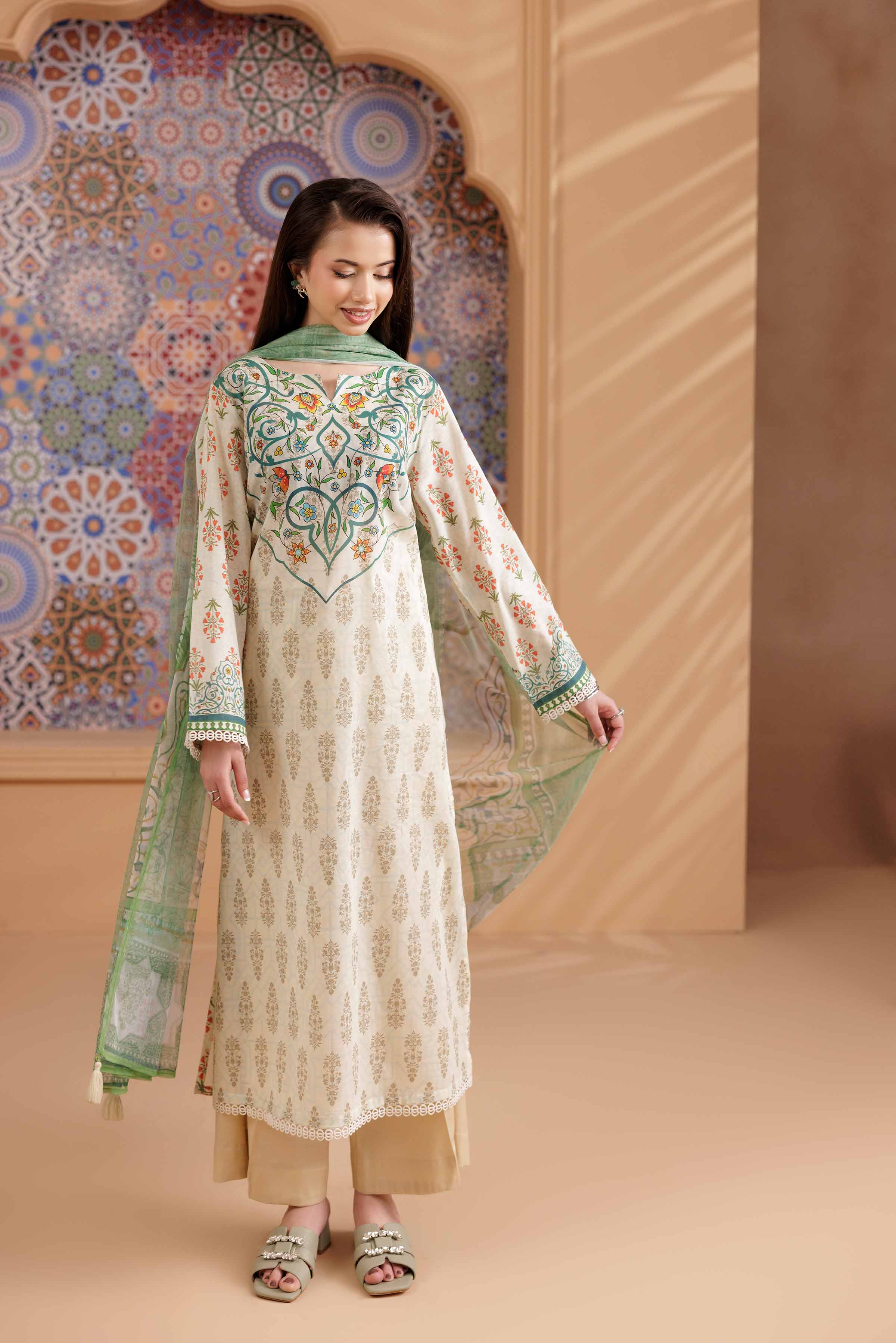 3 Piece - Printed Suit - PS25-273