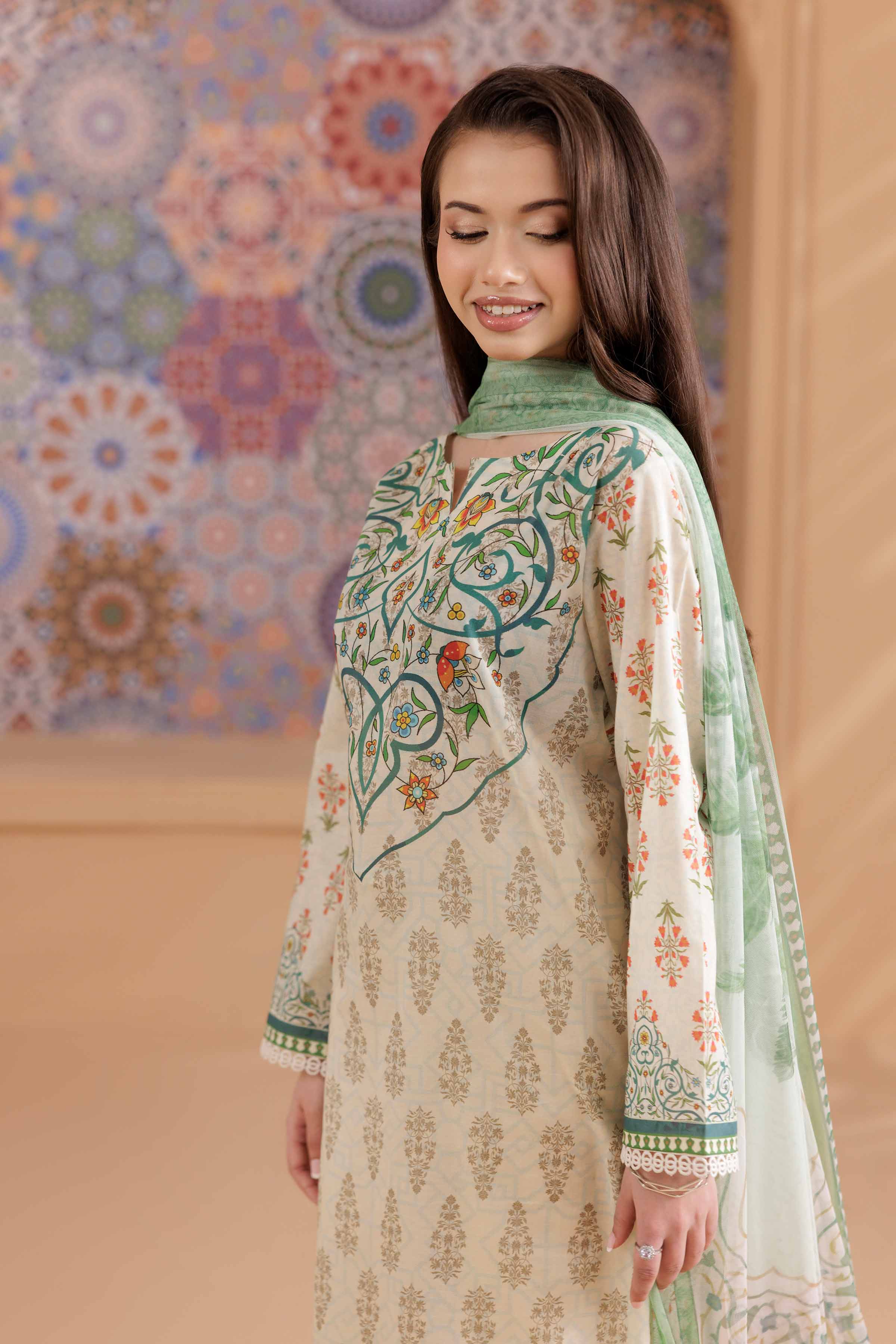 3 Piece - Printed Suit - PS25-273