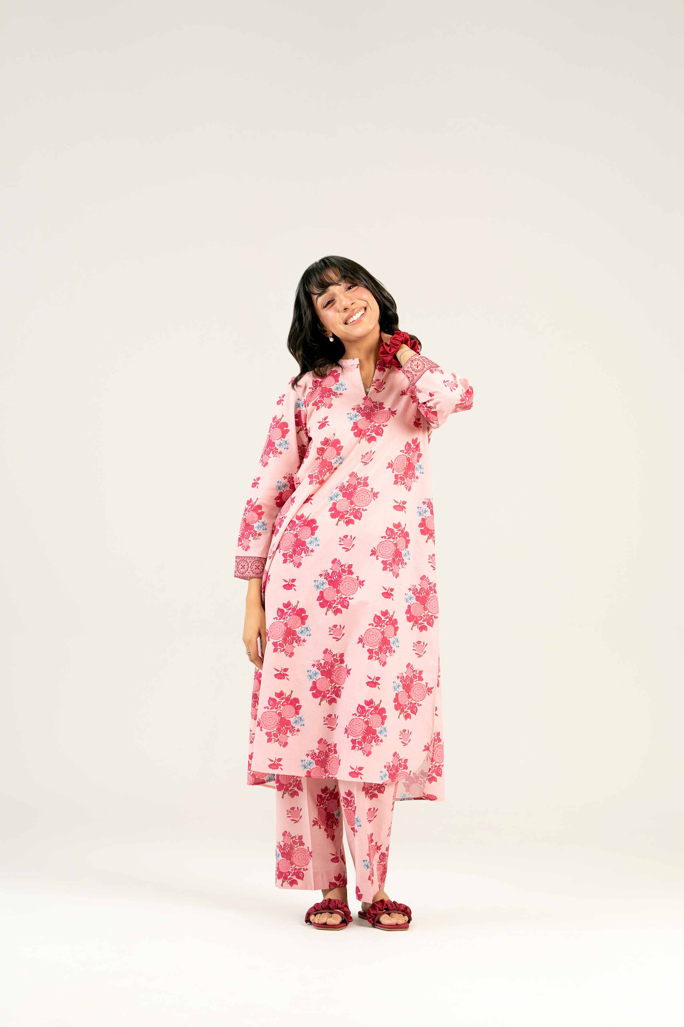 2 Piece - Printed Embroidered Suit - PS25-29