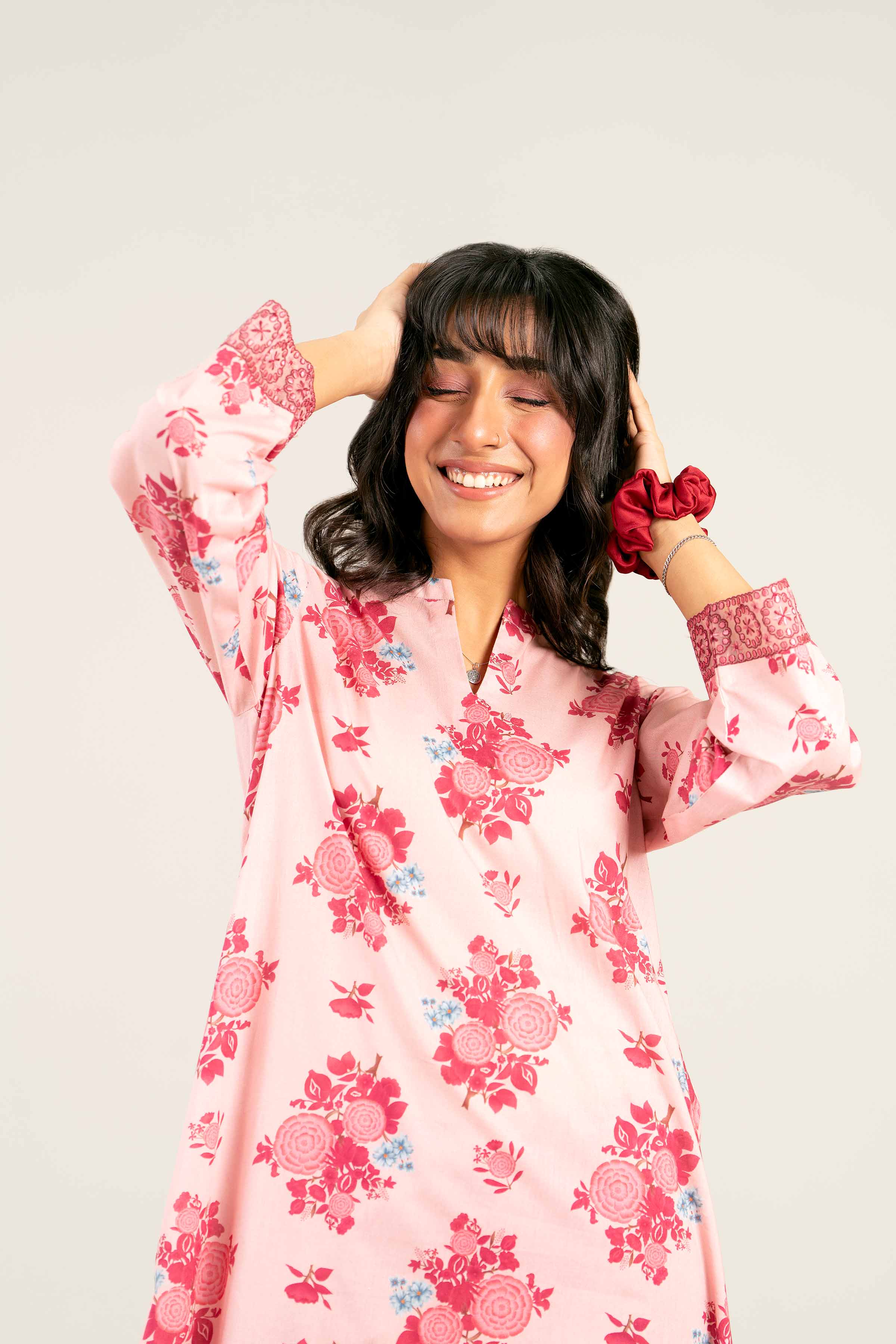2 Piece - Printed Embroidered Suit - PS25-29