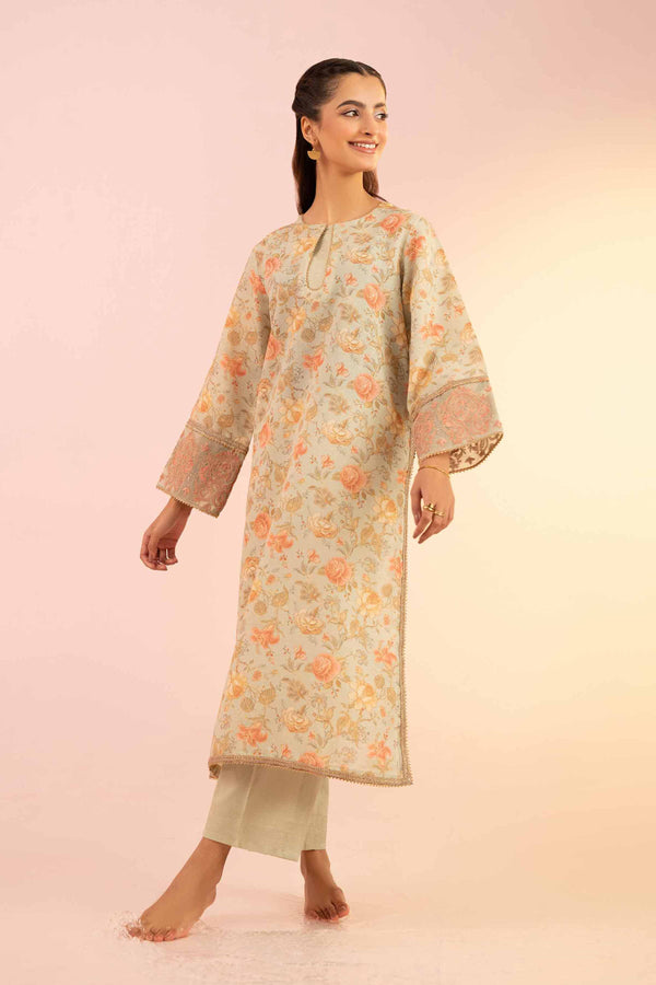 2 Piece - Printed Embroidered Suit - PS25-32