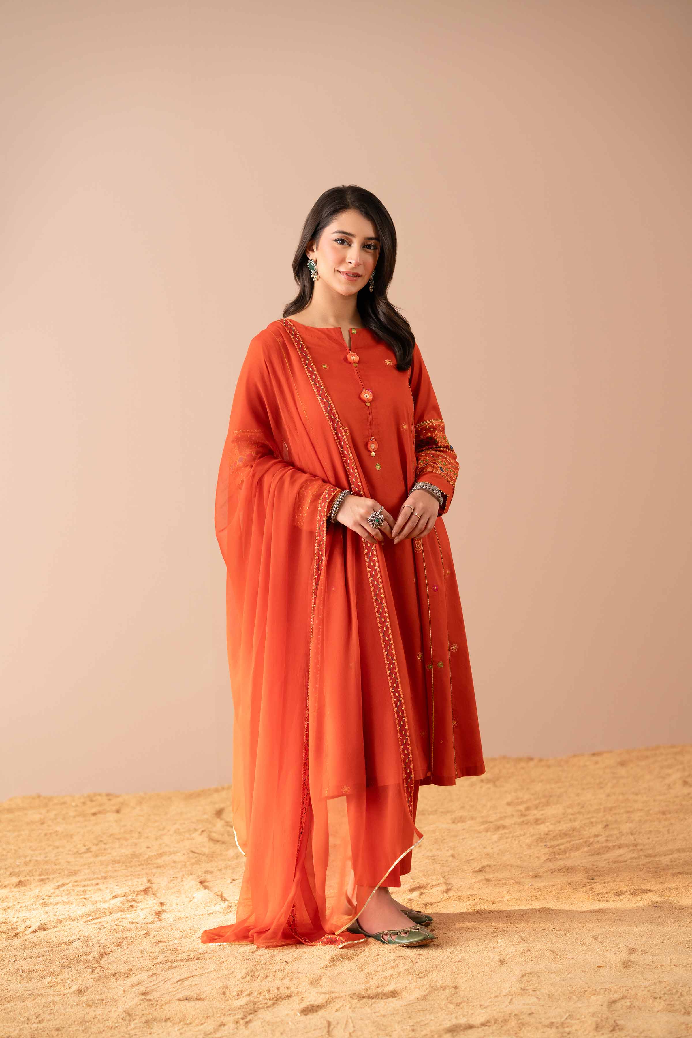 3 Piece - Embroidered Suit - PS25-42