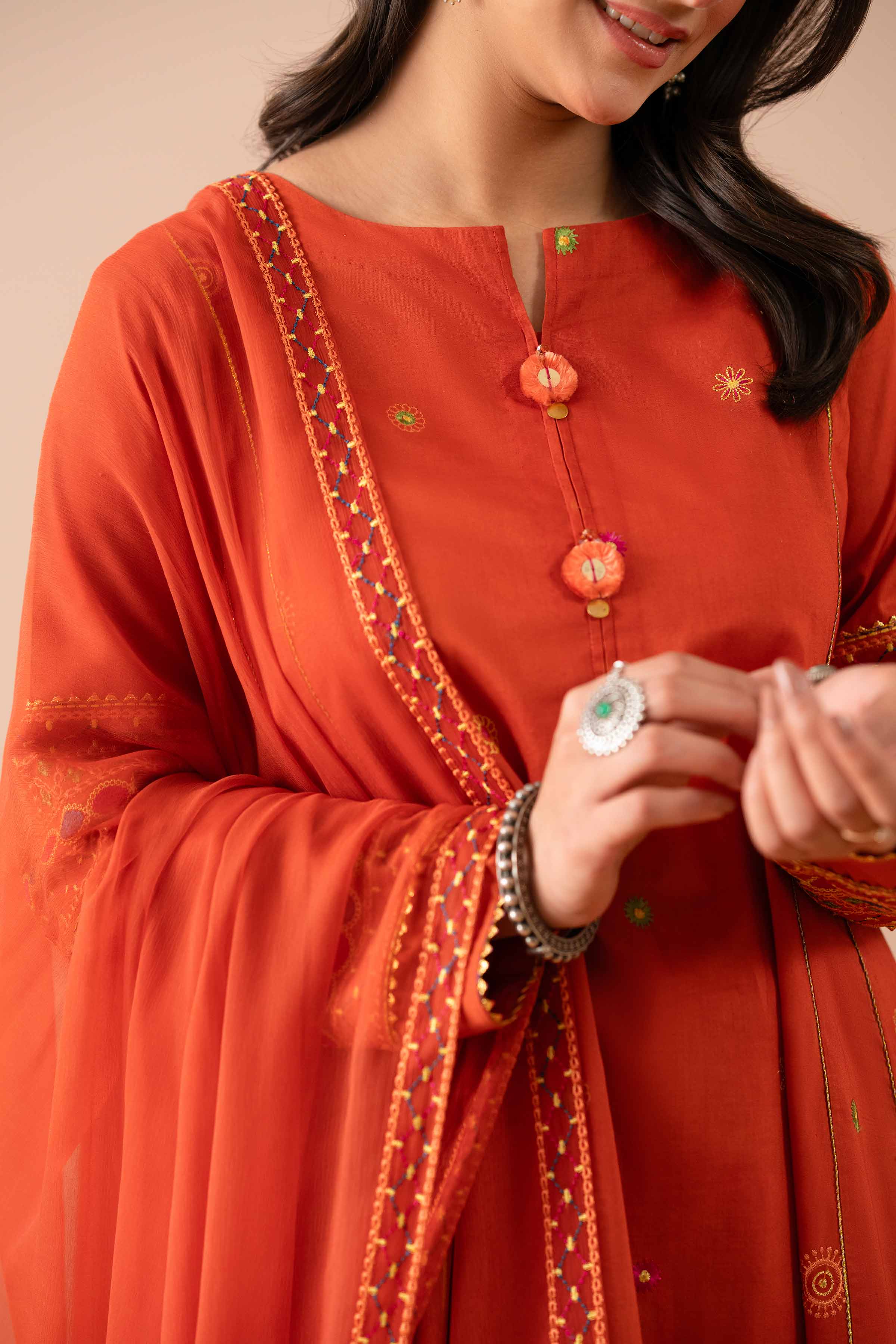3 Piece - Embroidered Suit - PS25-42