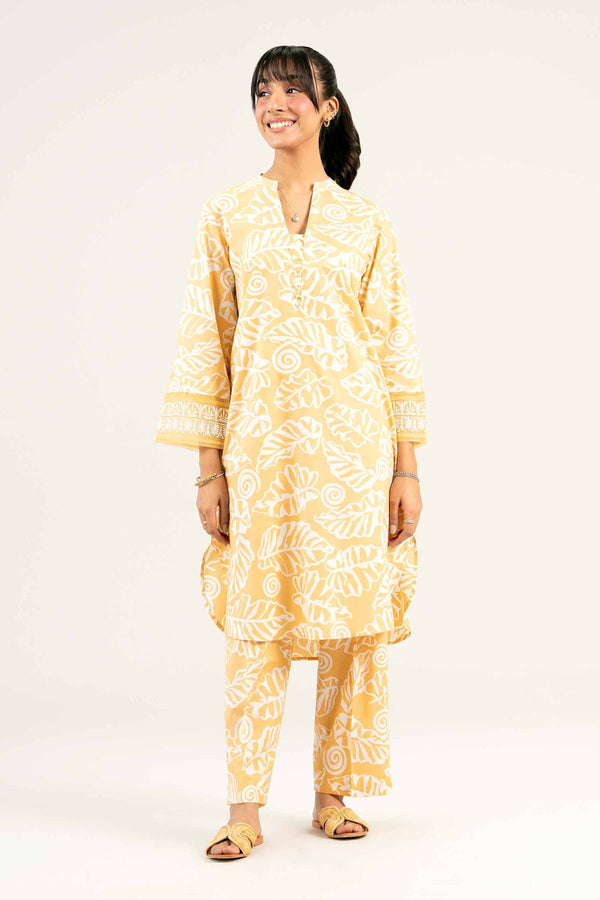 2 Piece - Printed Embroidered Suit - PS25-43