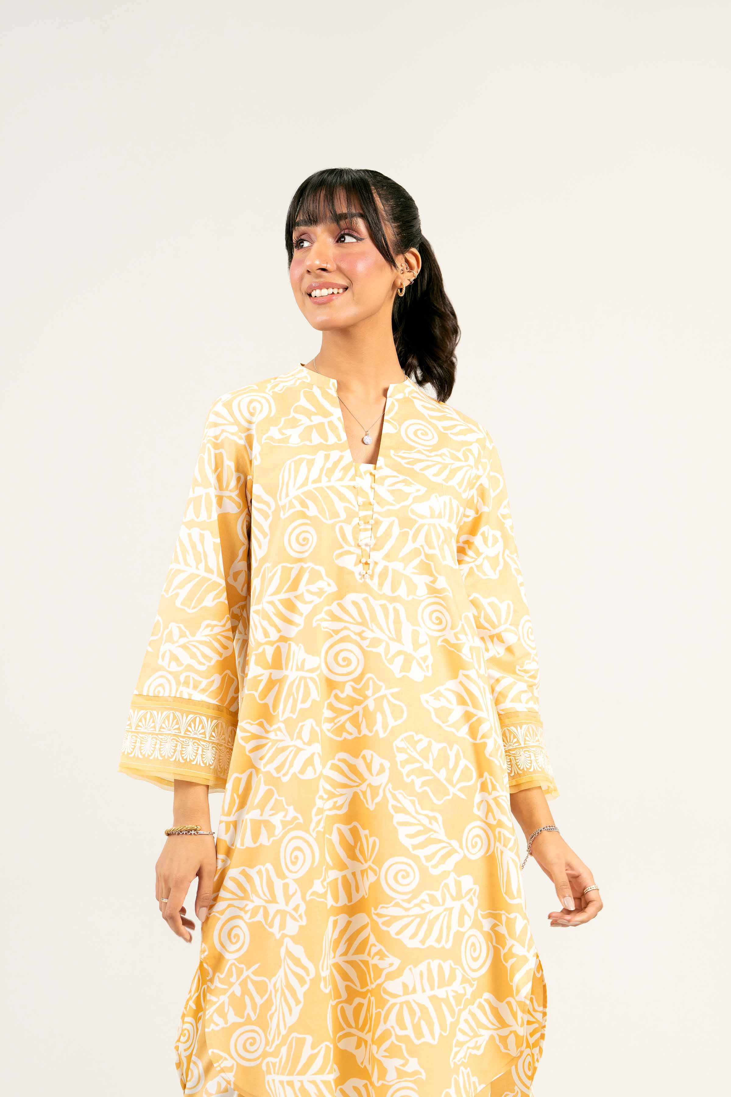2 Piece - Printed Embroidered Suit - PS25-43