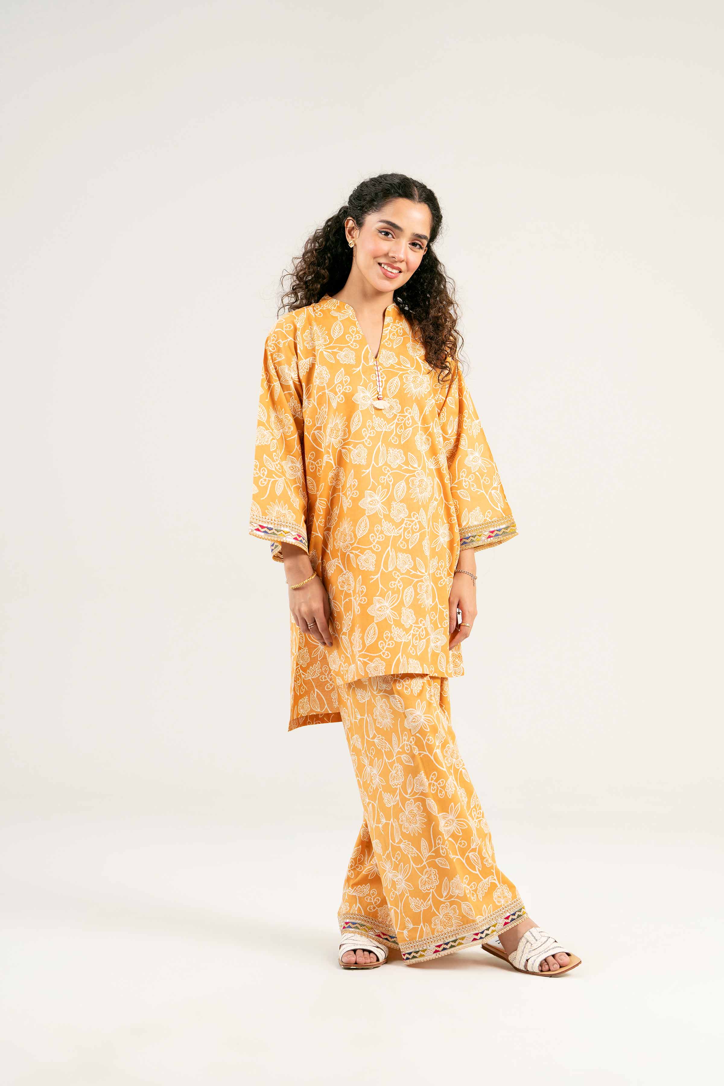 2 Piece - Printed Embroidered Suit - PS25-52