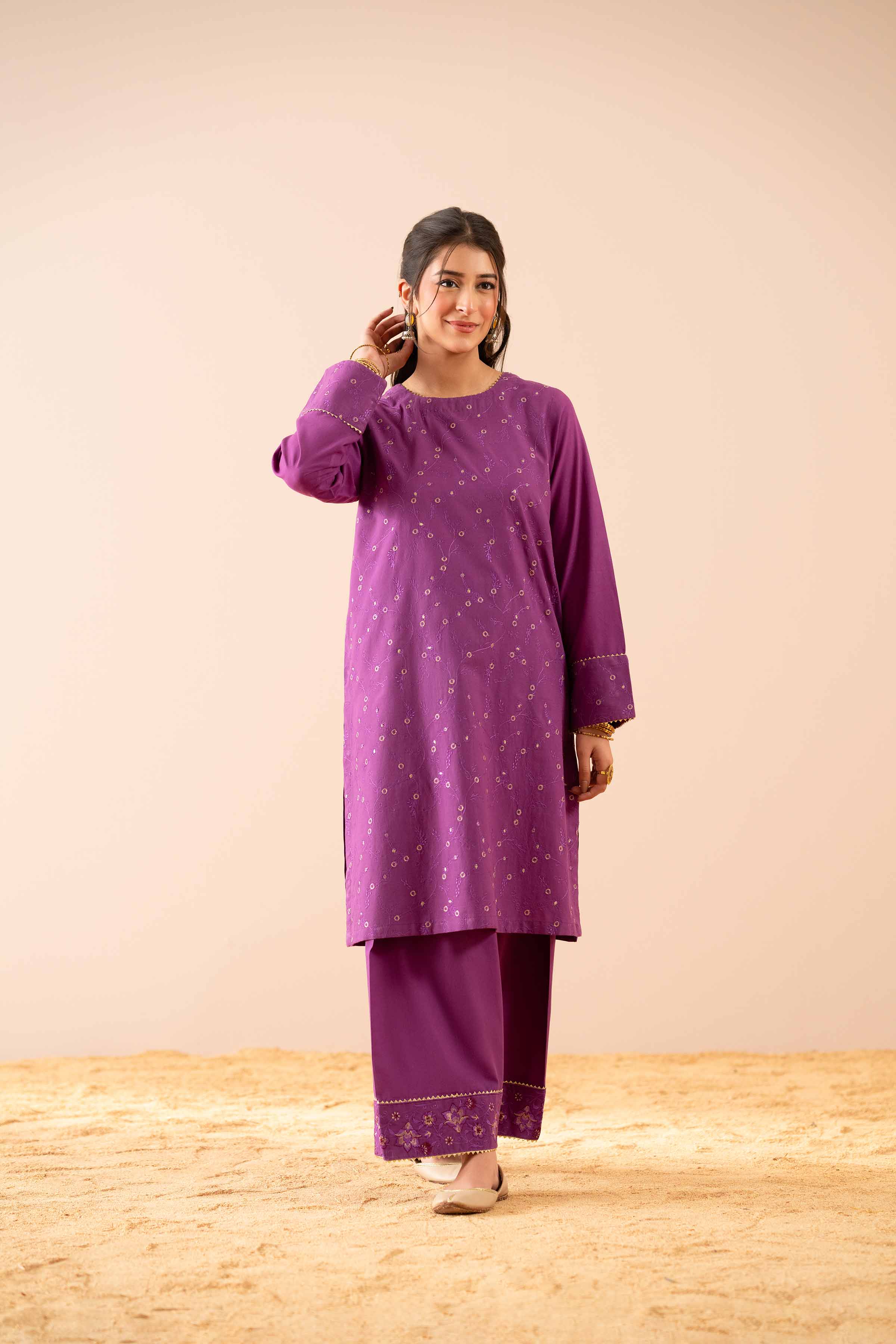 2 Piece - Embroidered Suit - PS25-59