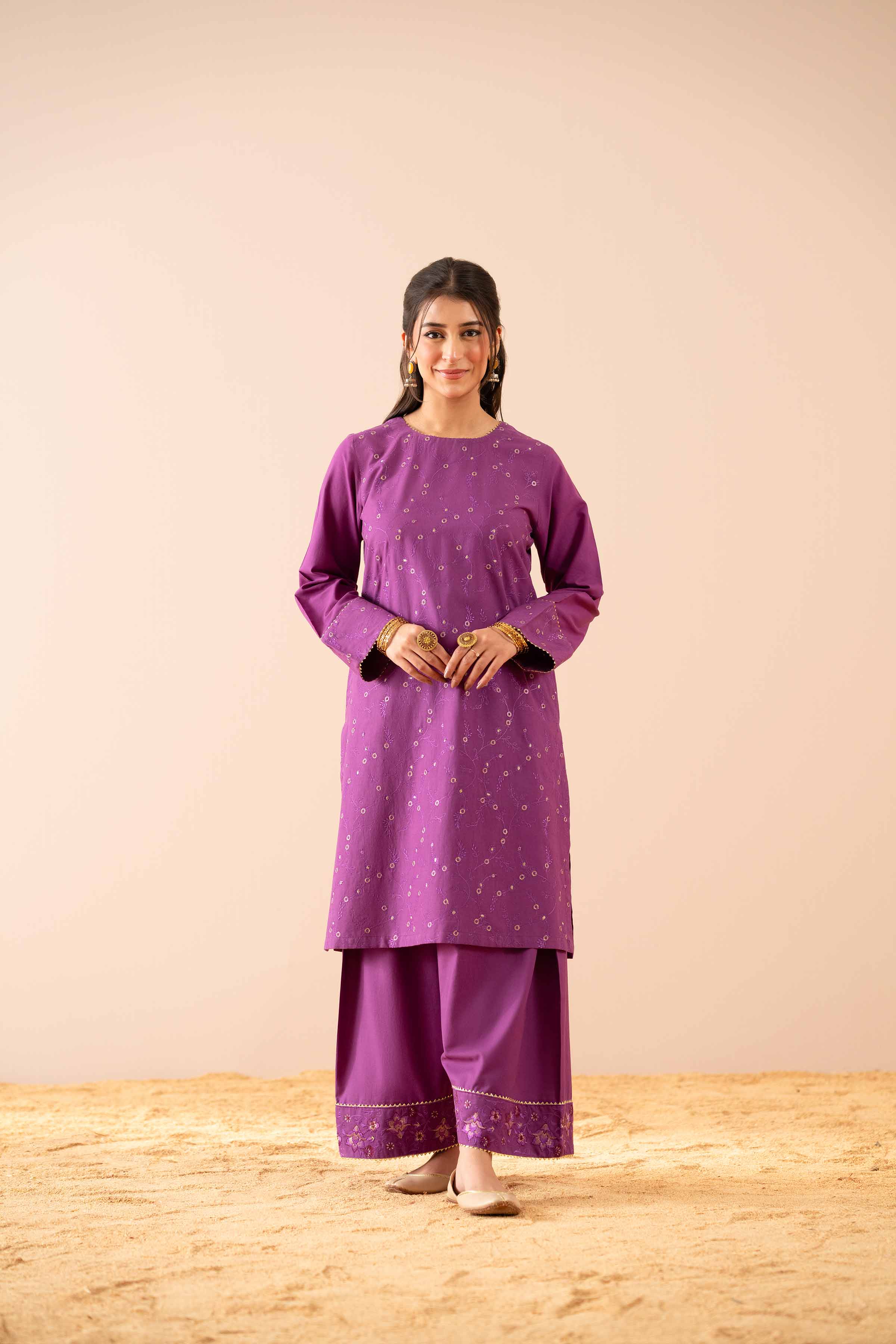 2 Piece - Embroidered Suit - PS25-59