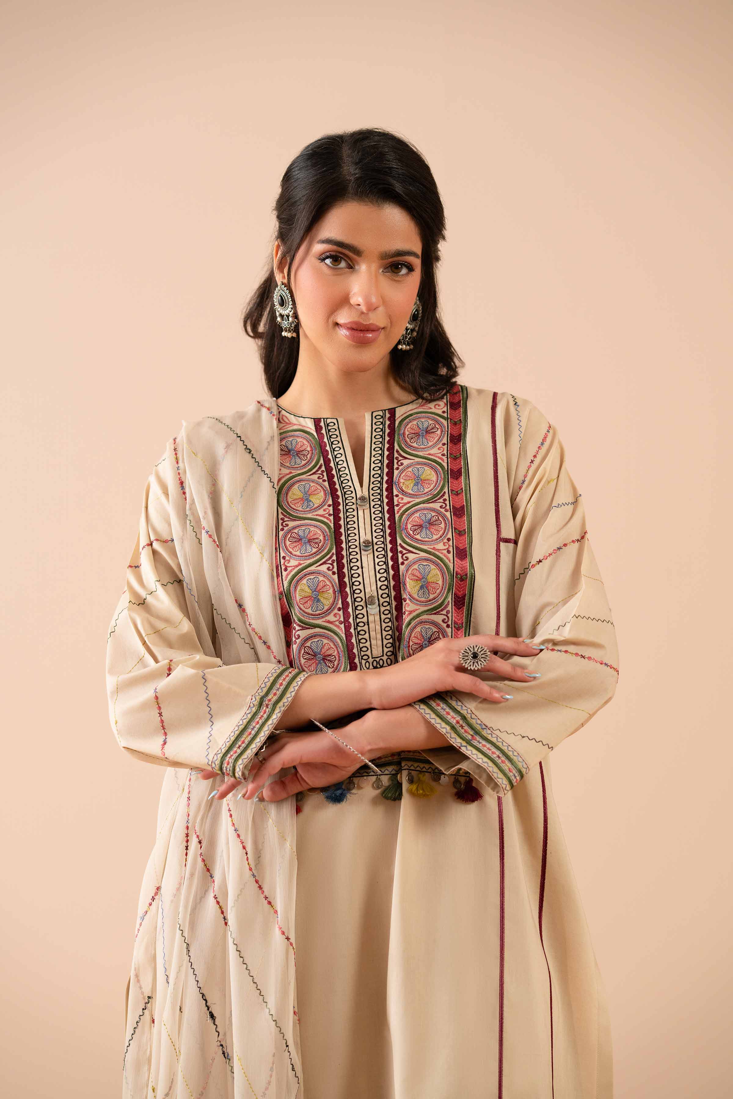 3 Piece - Embroidered Suit - PS25-60