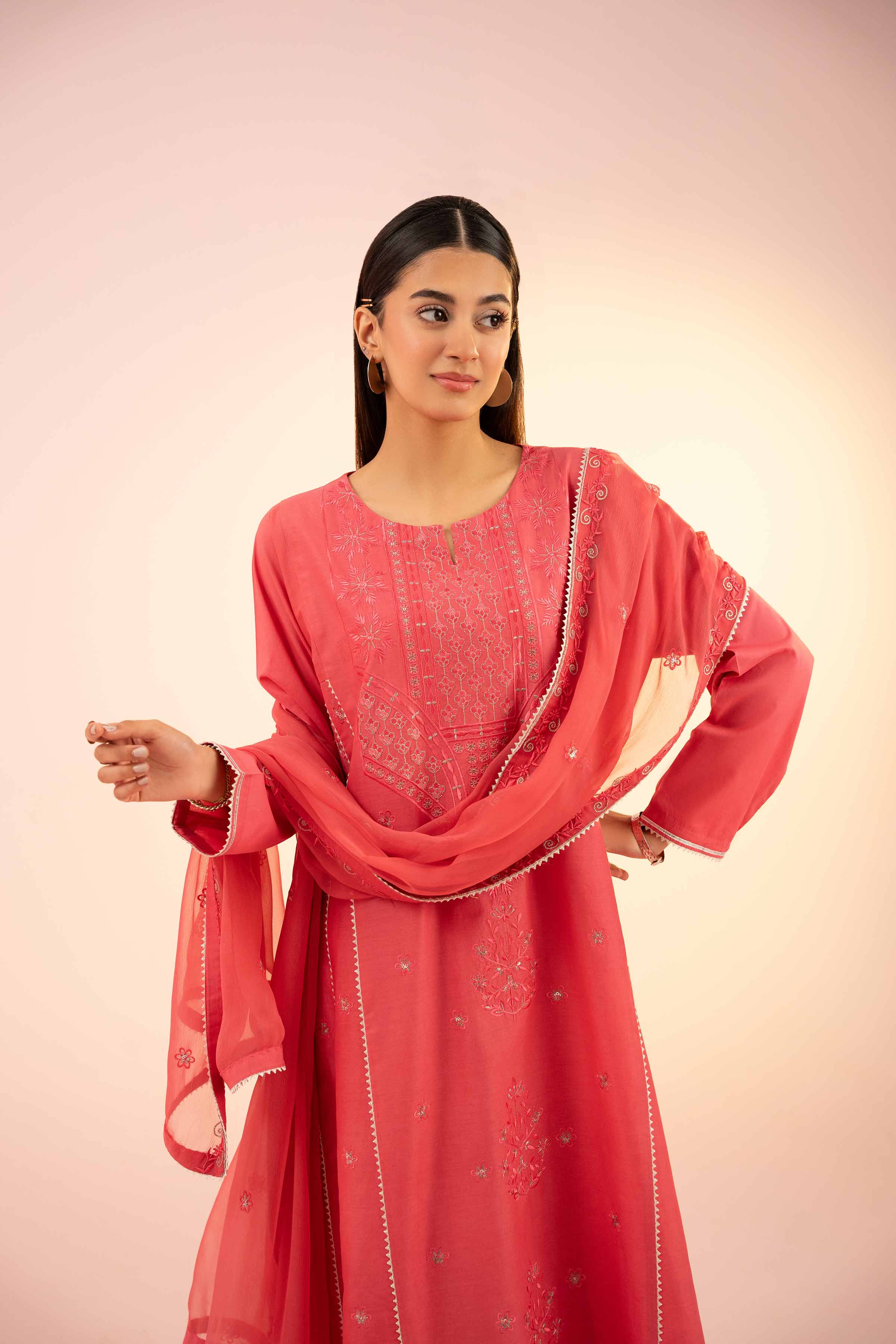 3 Piece - Embroidered Suit - PS25-64