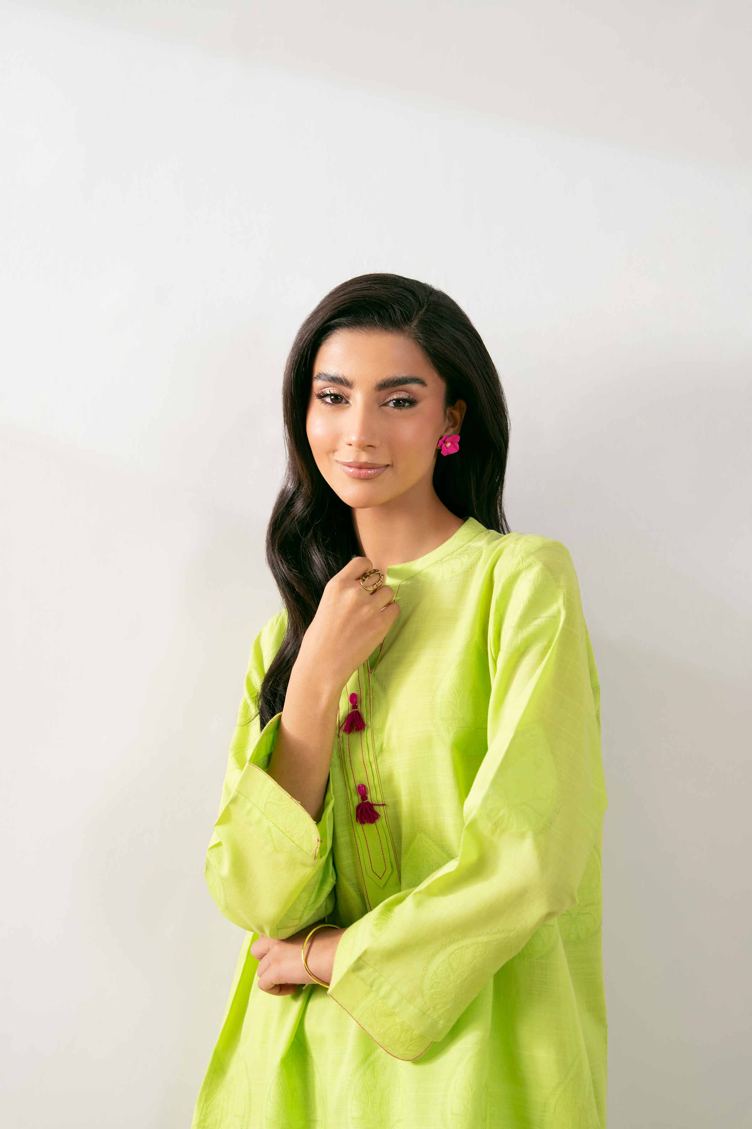 Buy Parrot Green Solids Jacquard 2-piece ready to wear Dress Buy Parrot Green Solids Jacquard 2-piece ready to wear Dress