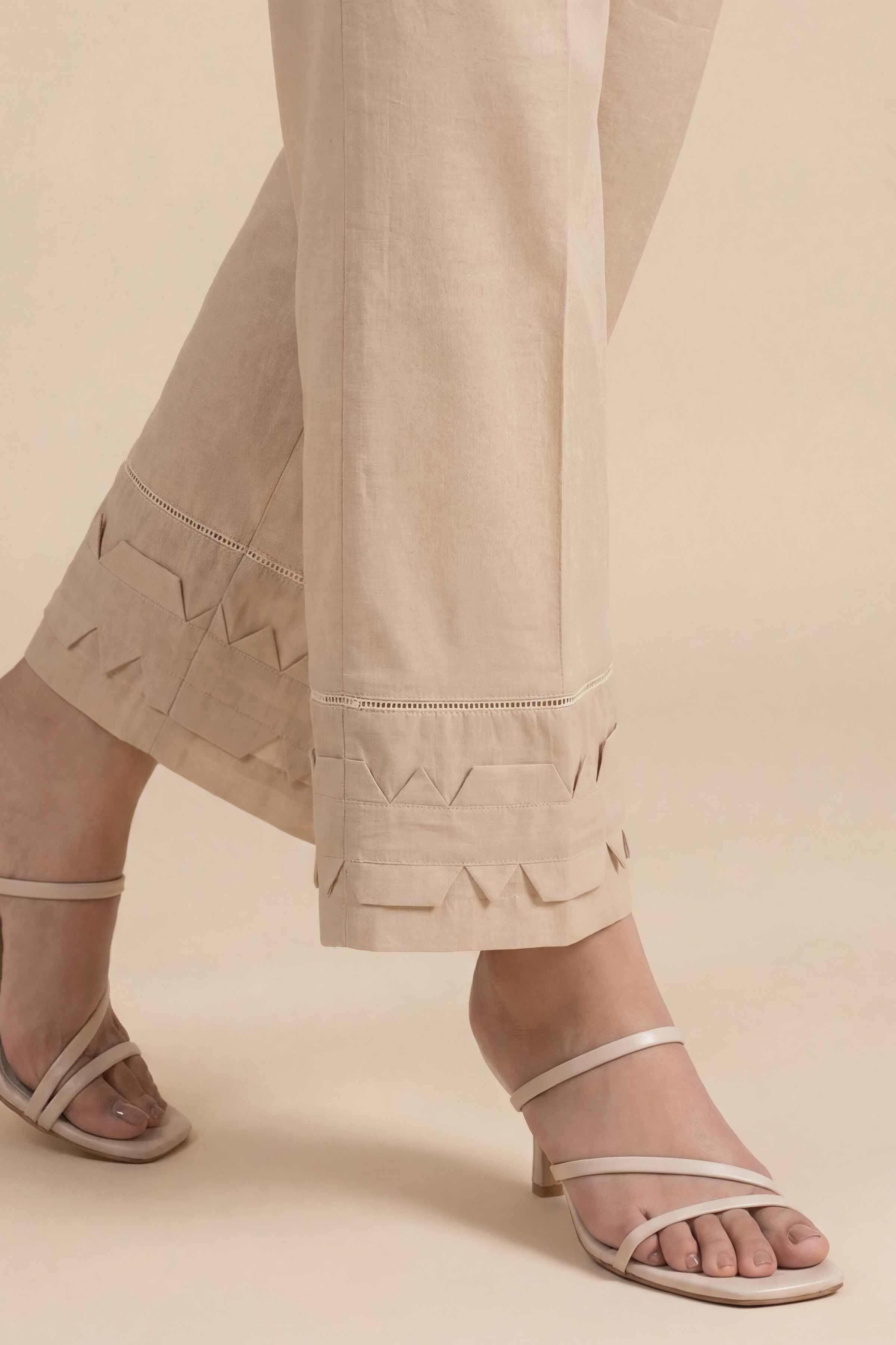 Buy Beige Solids Cambric 1PC Ready To Wear Trouser -Nishat USA