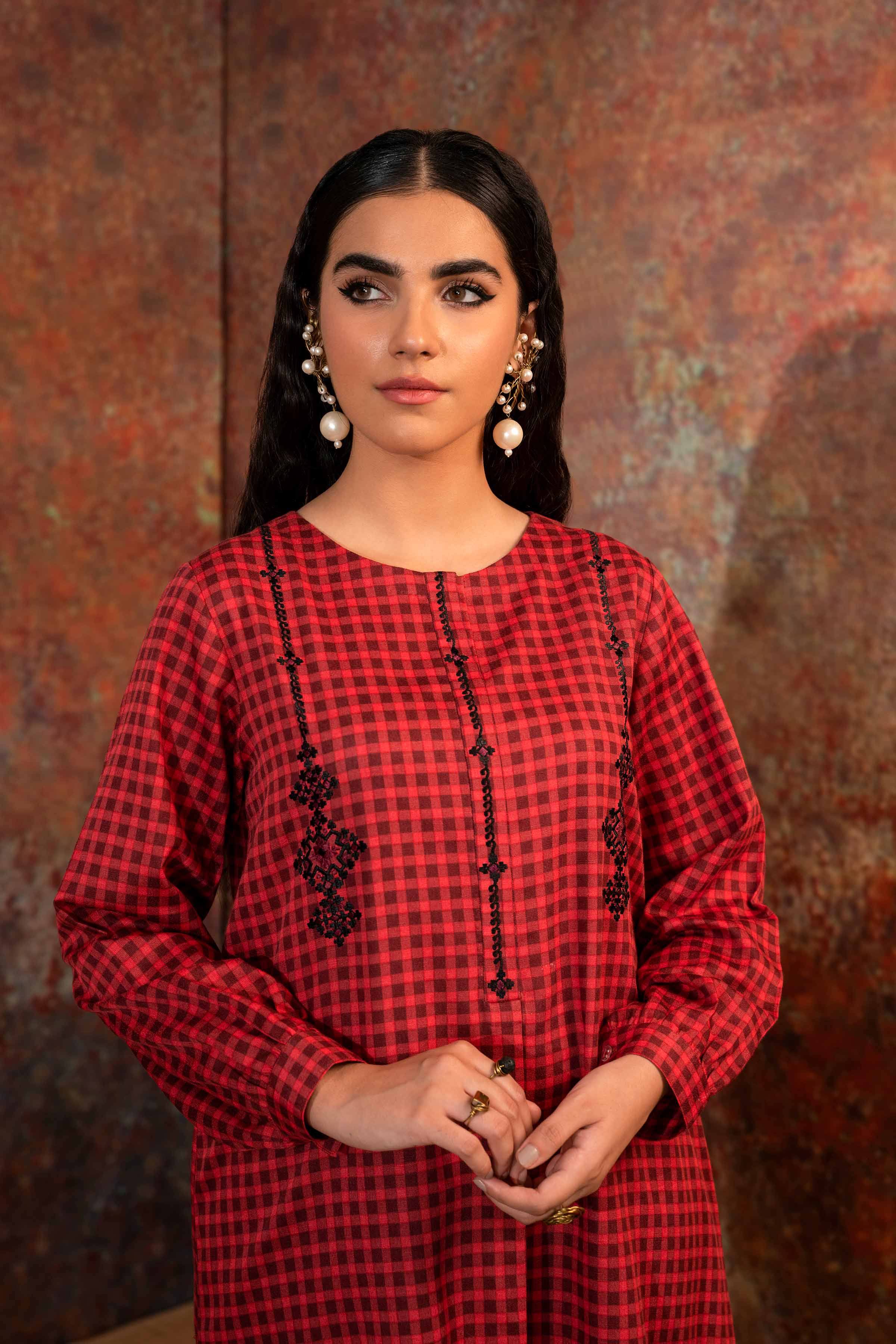 2 Piece - Printed Embroidered Suit - PW23-219
