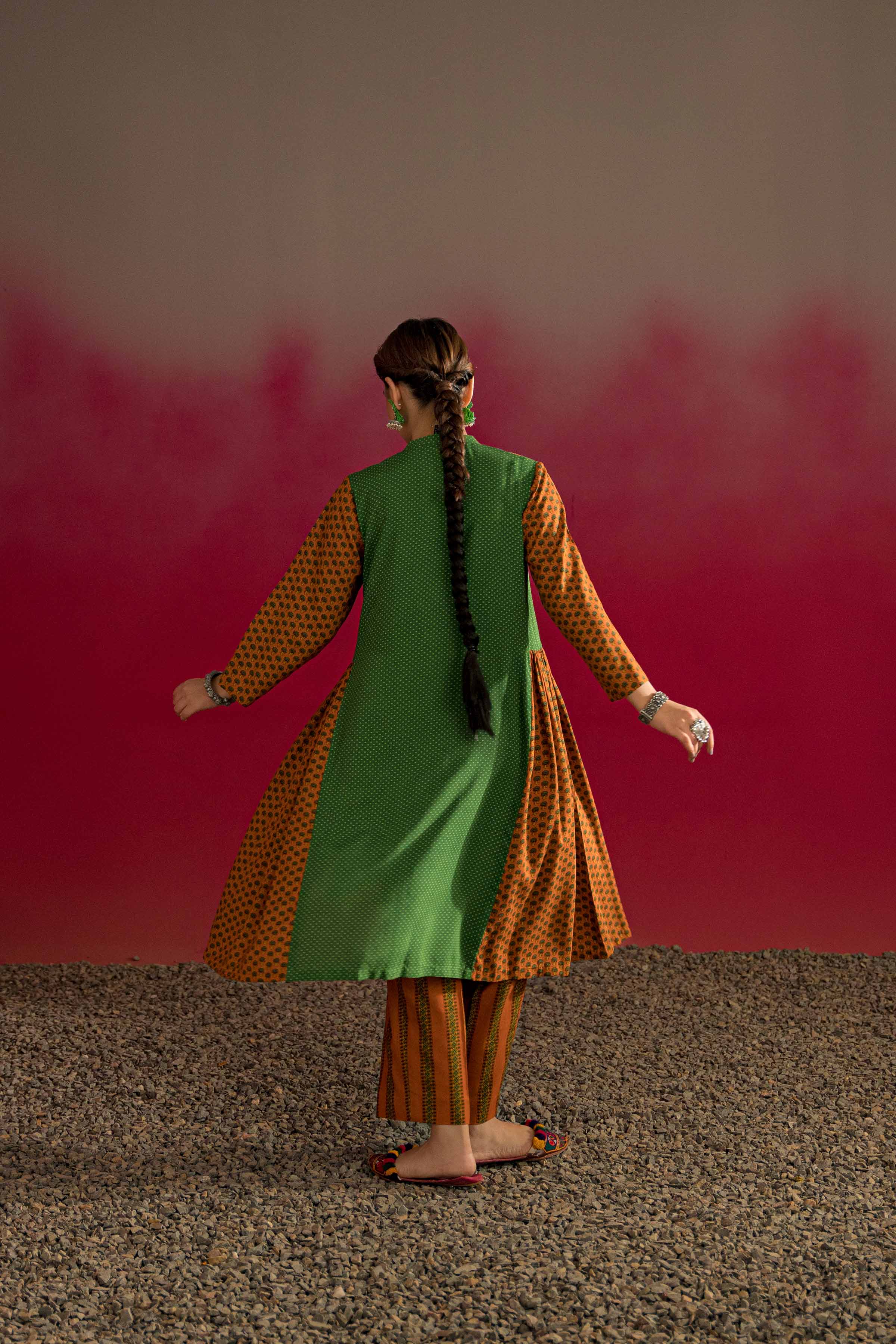 2 Piece - Printed Embroidered Suit - PW23-244