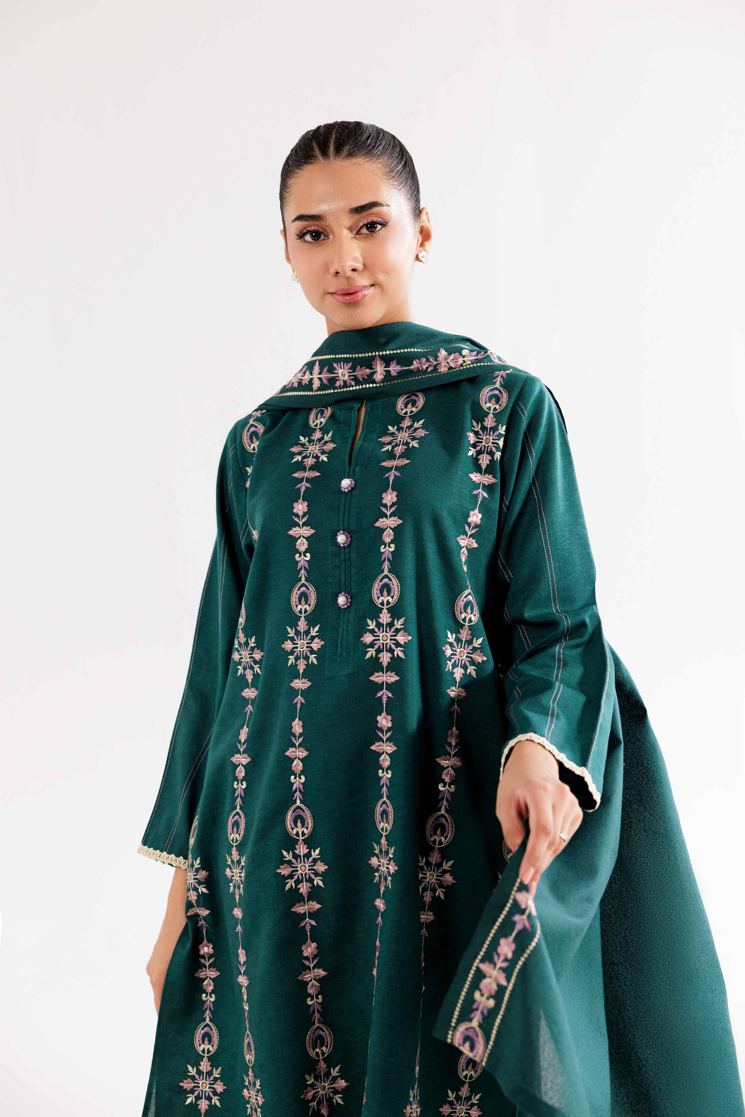3 Piece - Embroidered Suit - PW24-147