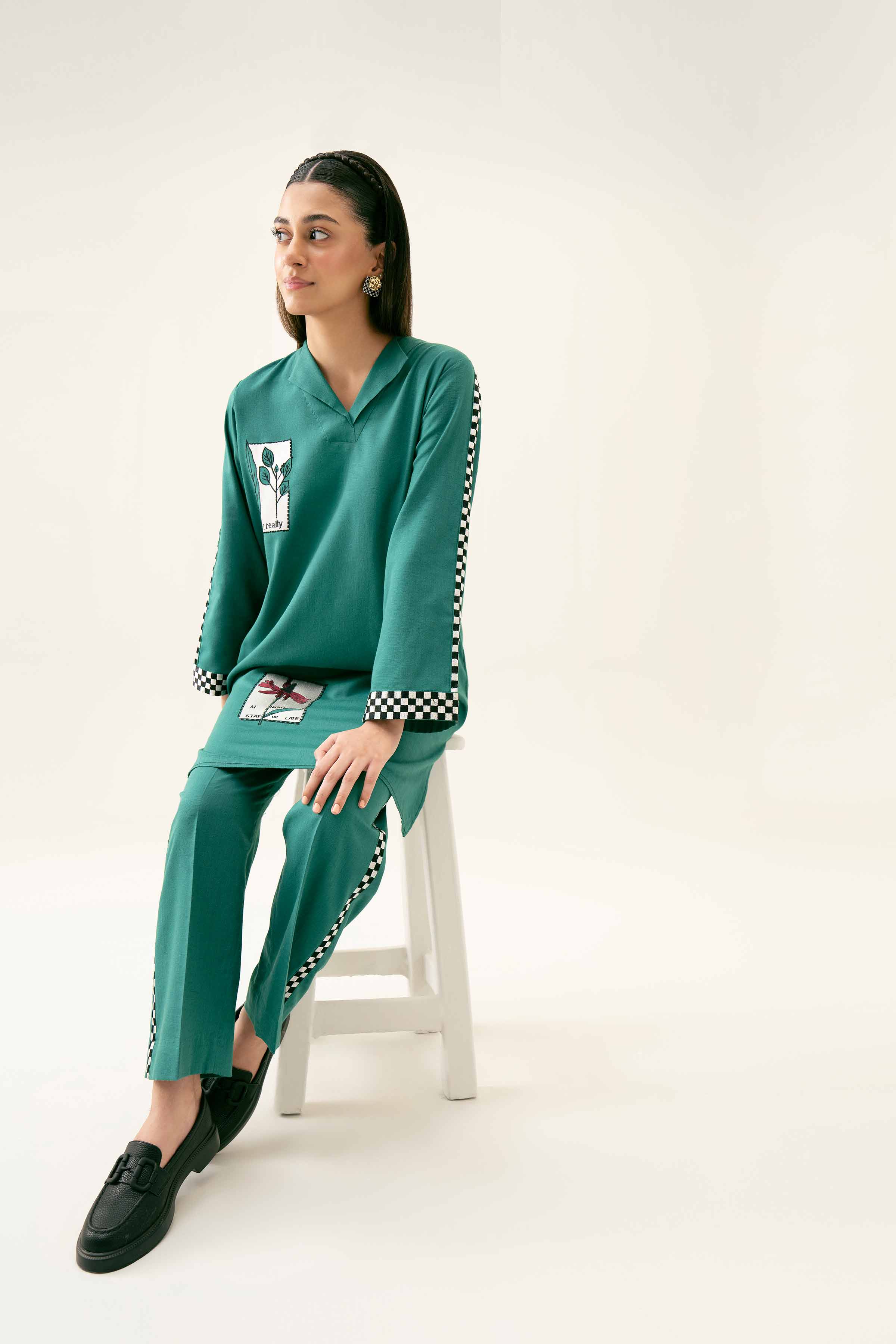 2 Piece - Embroidered Suit - PW24-166