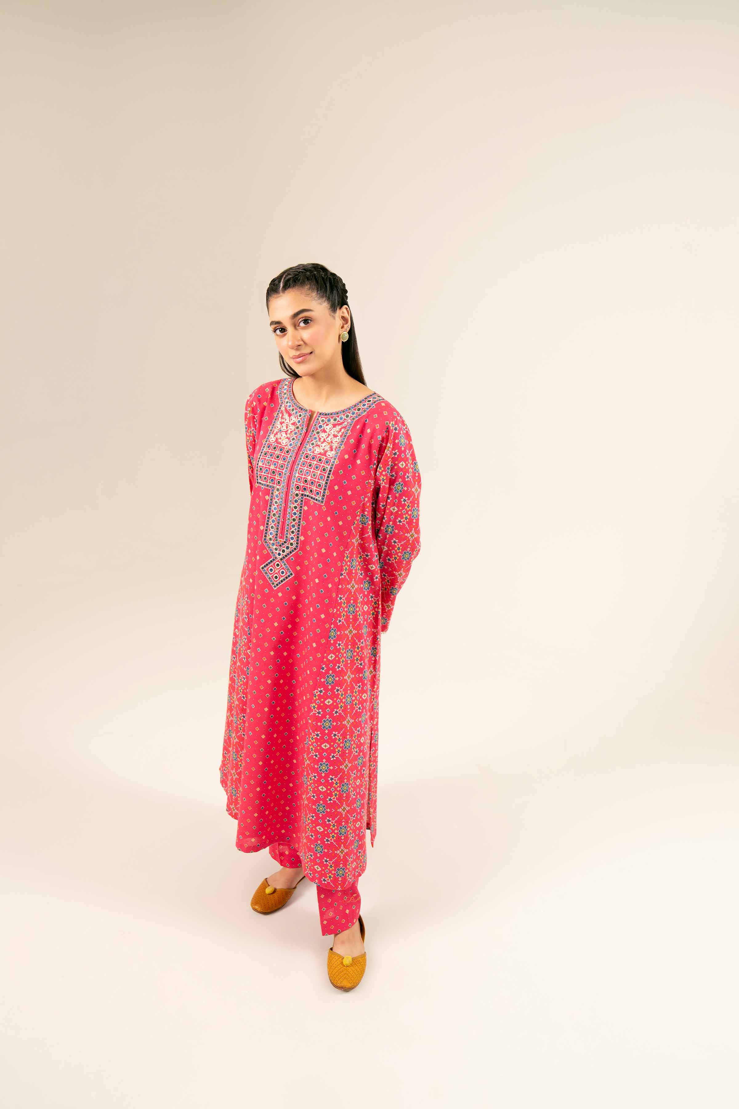 2 Piece - Printed Embroidered Suit - PW24-181