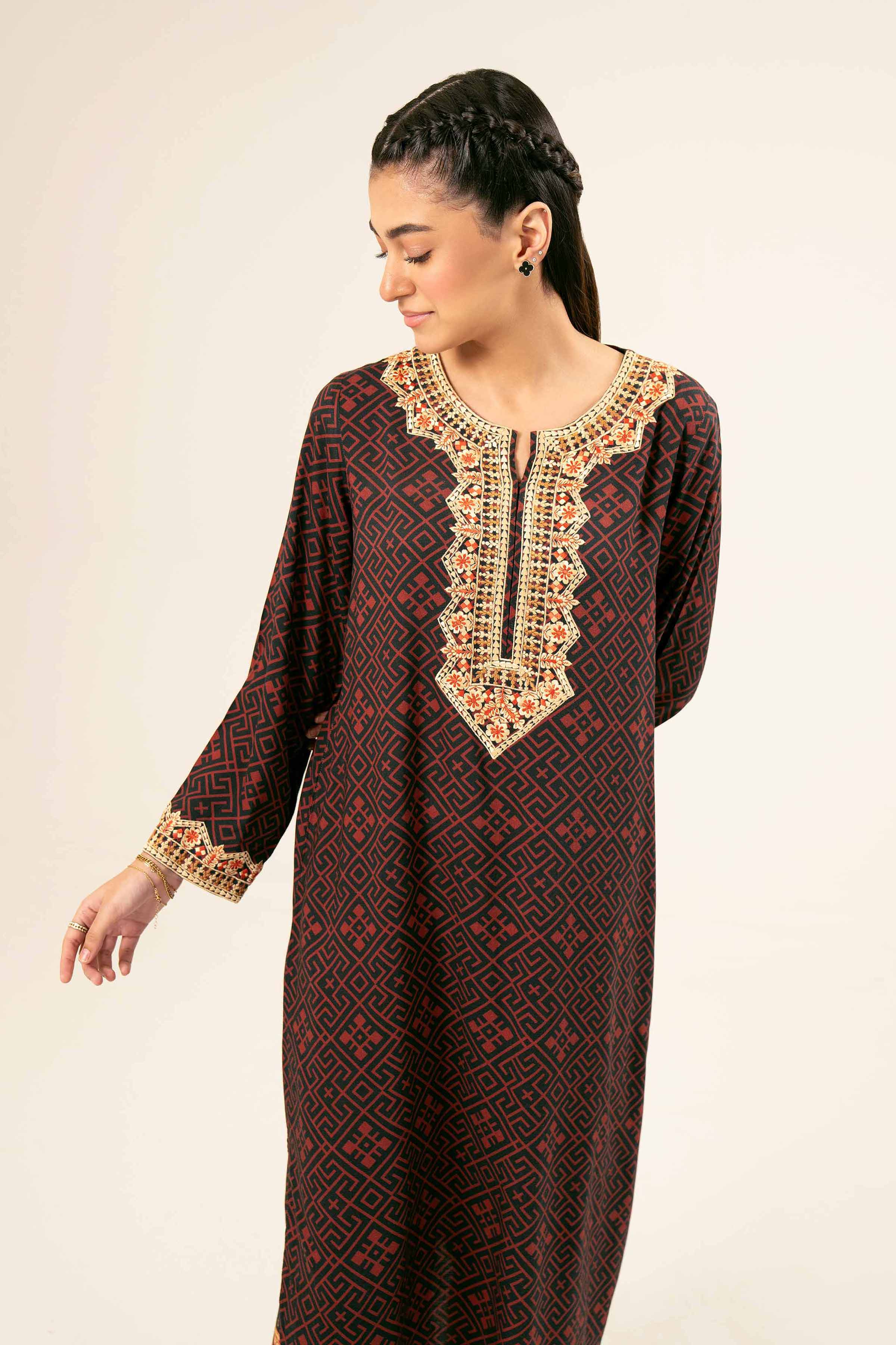 2 Piece - Printed Embroidered Suit - PW24-182