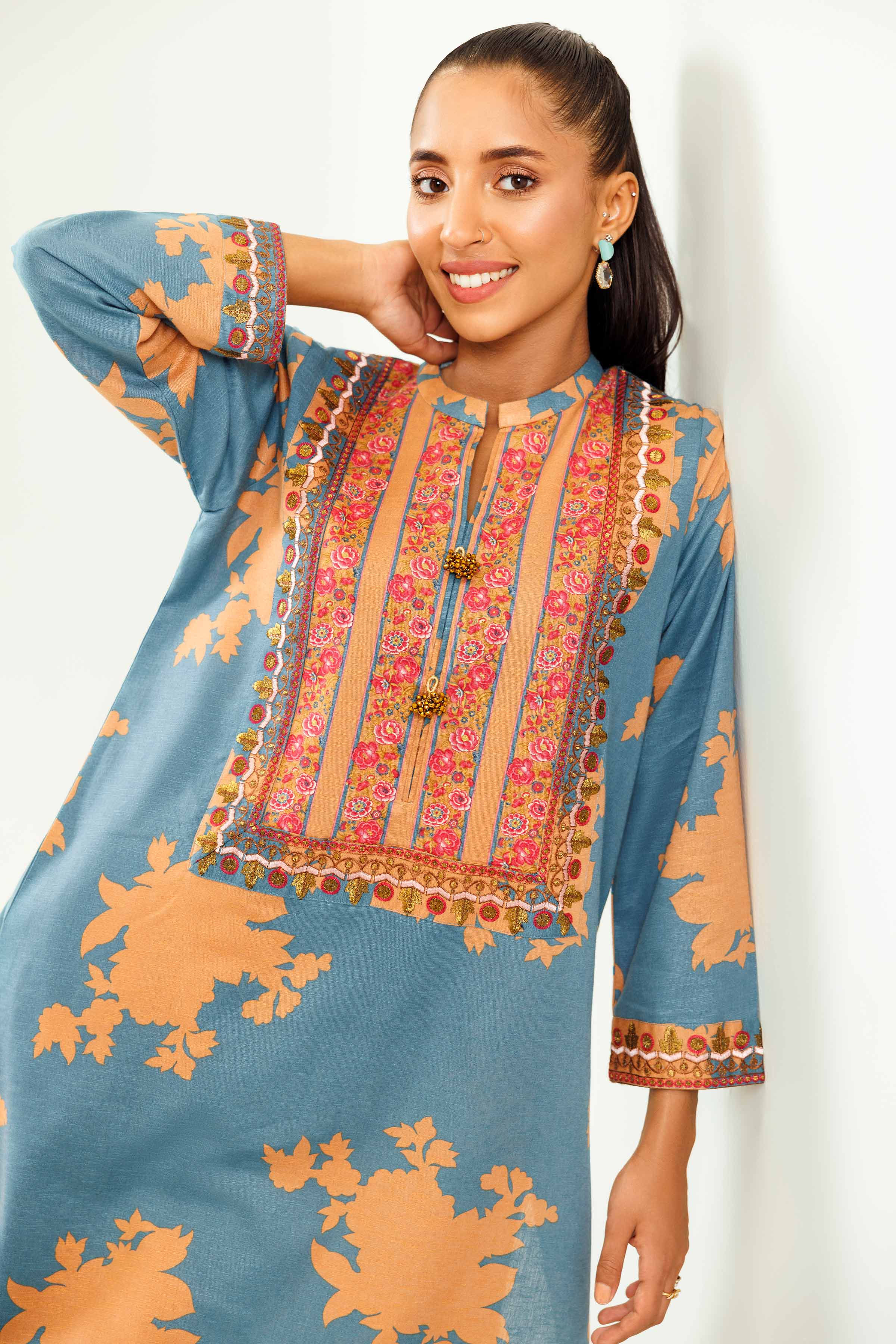 Printed Embroidered Shirt - PW24-183