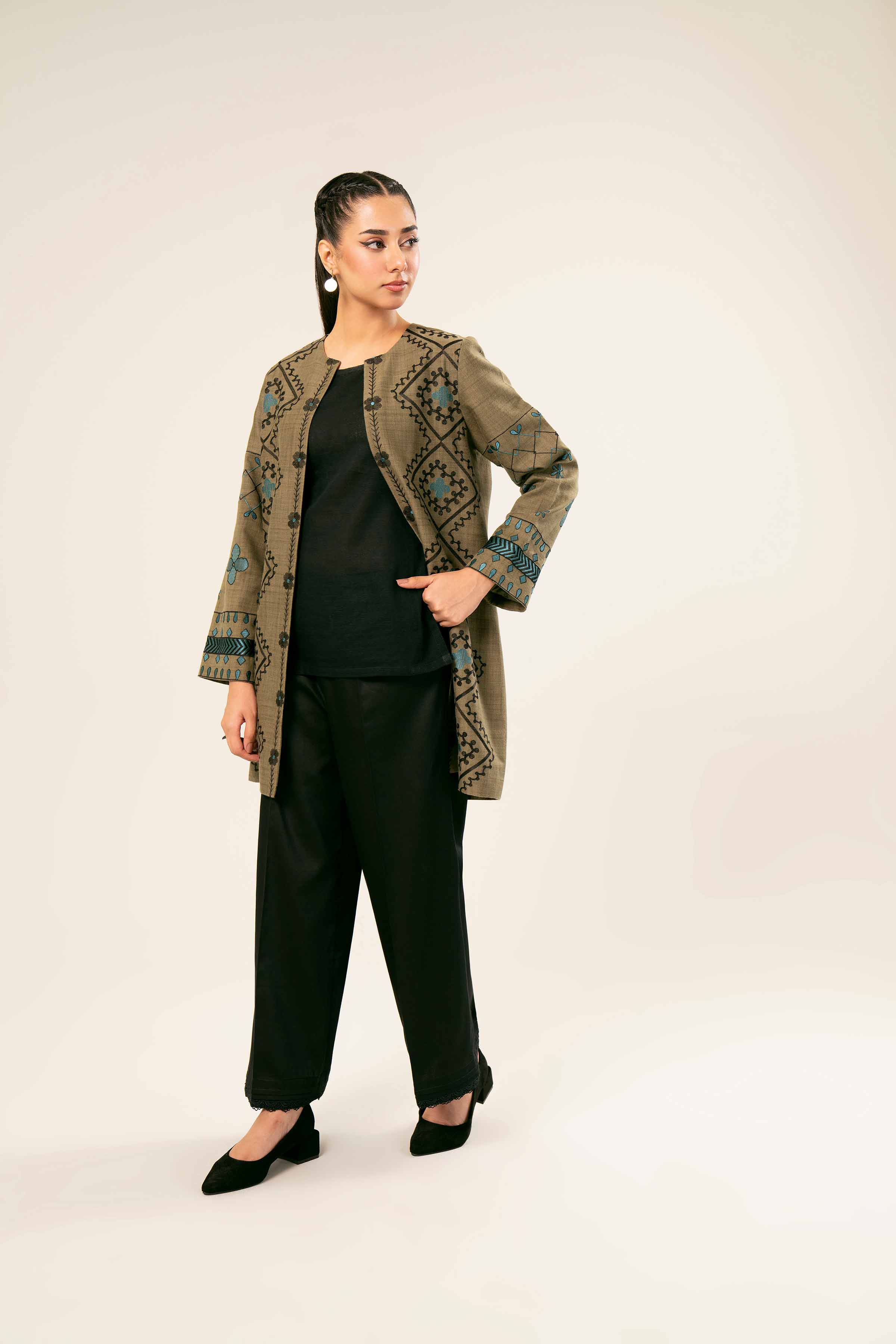 Printed Embroidered Jacket - PW24-230
