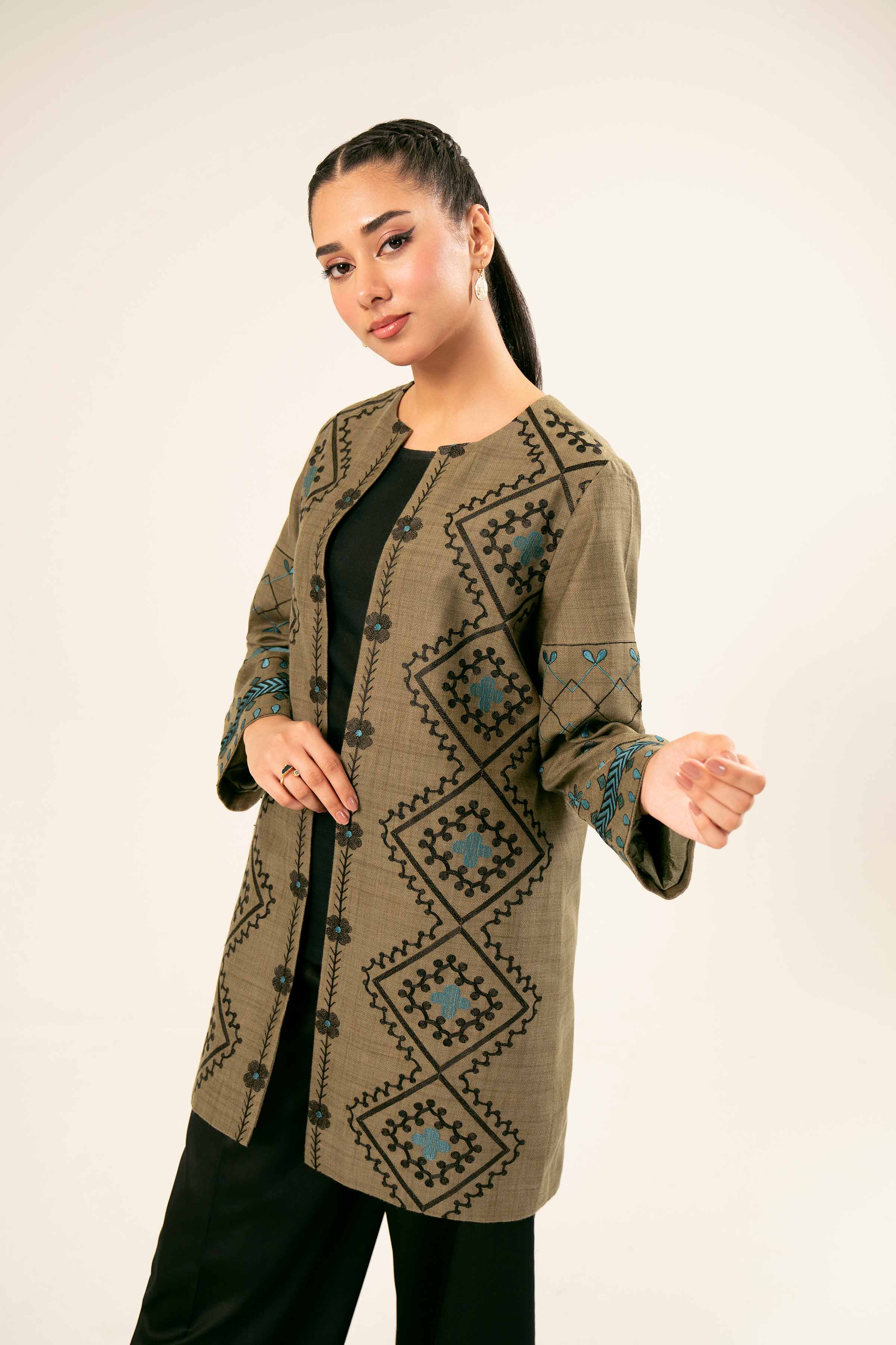 Printed Embroidered Jacket - PW24-230