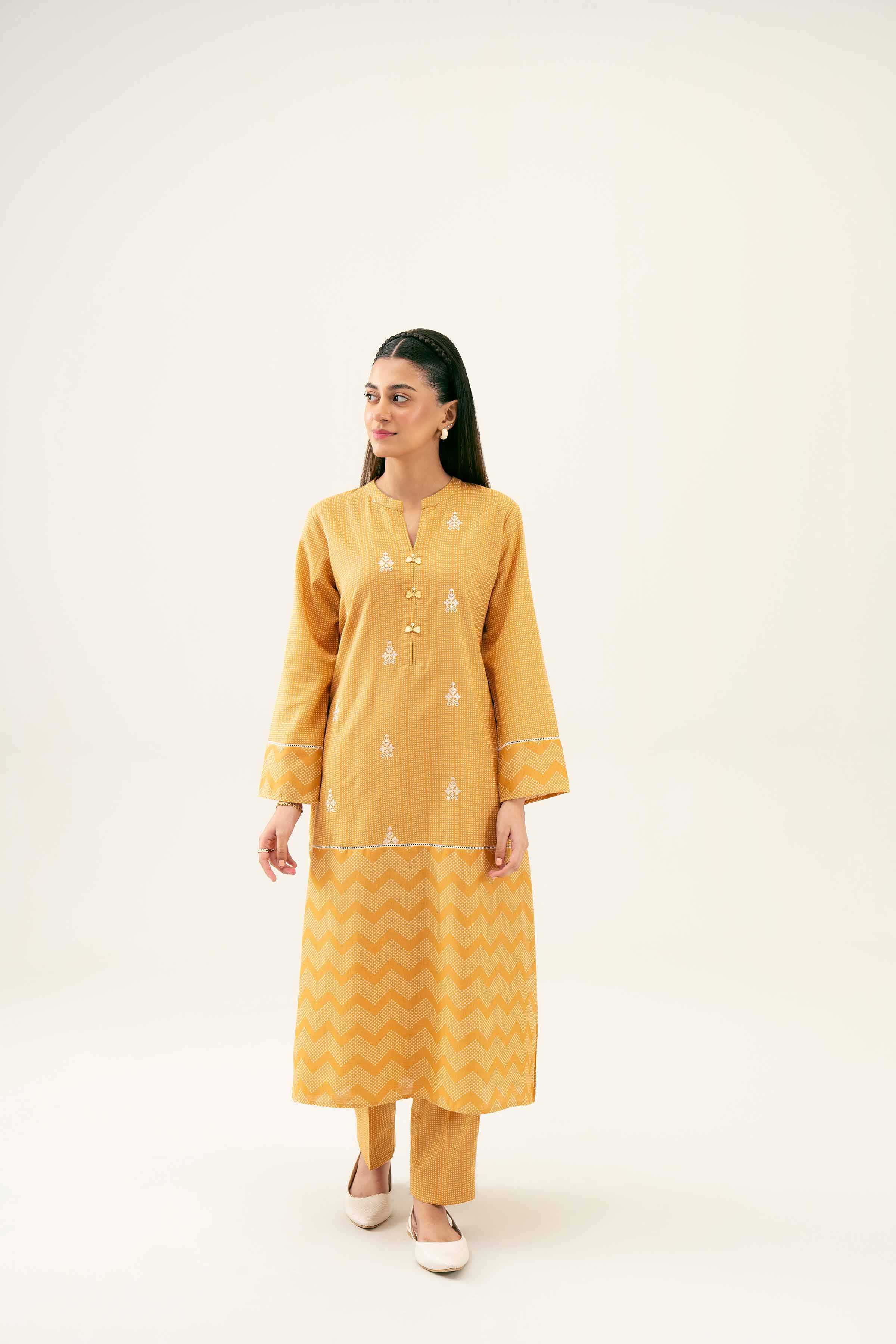 2 Piece - Printed Embroidered Suit - PW24-235
