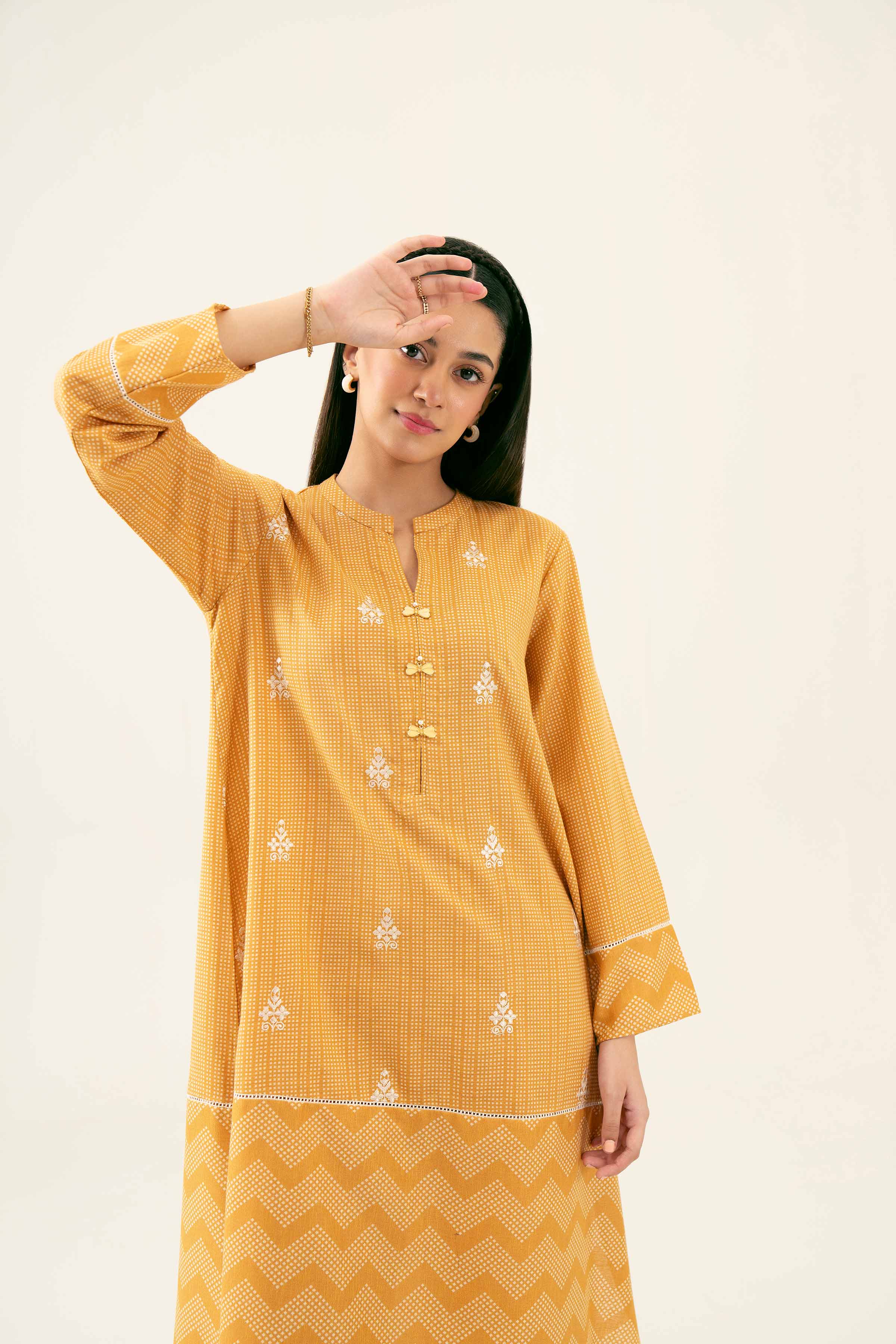2 Piece - Printed Embroidered Suit - PW24-235