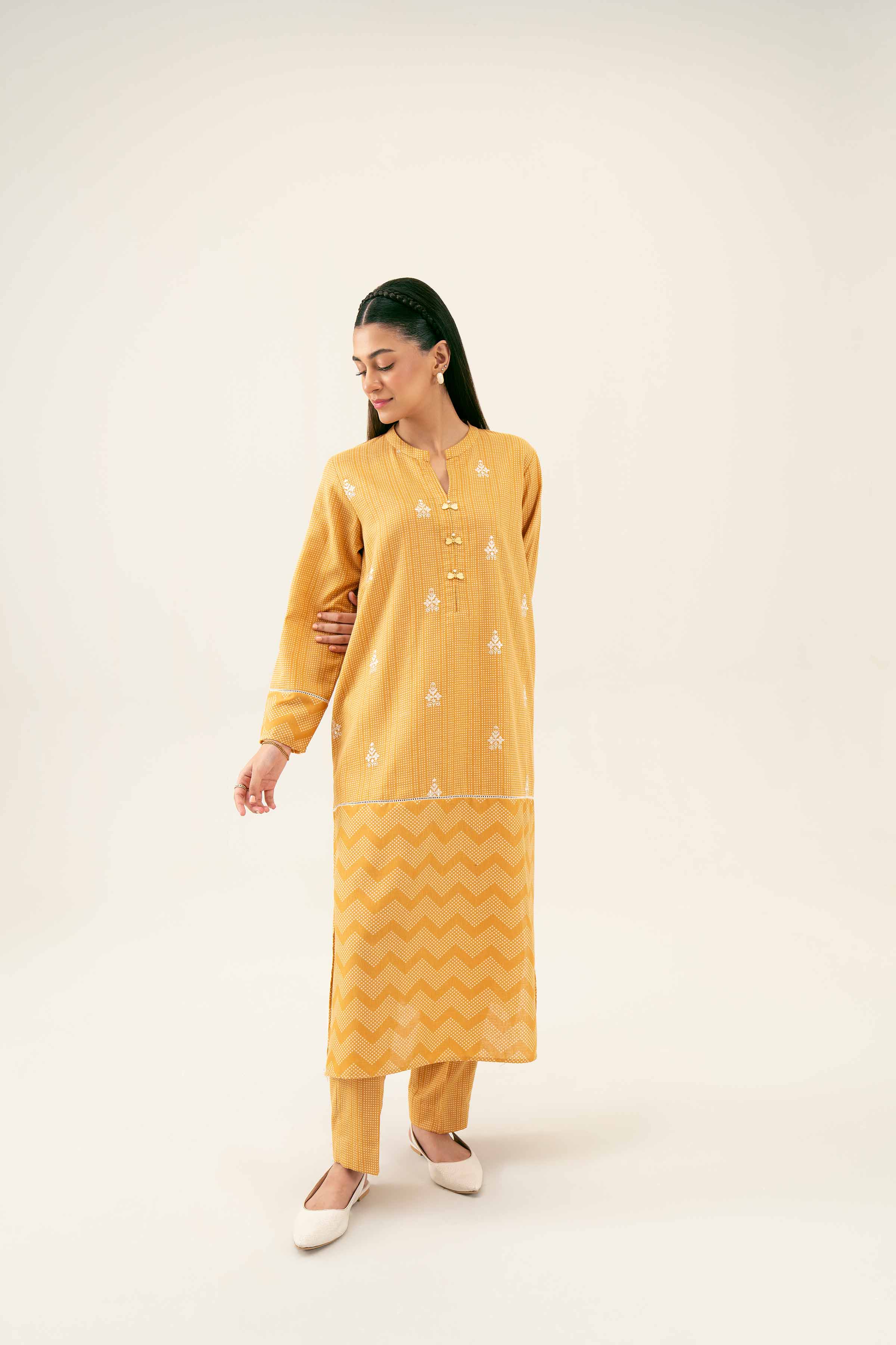 2 Piece - Printed Embroidered Suit - PW24-235