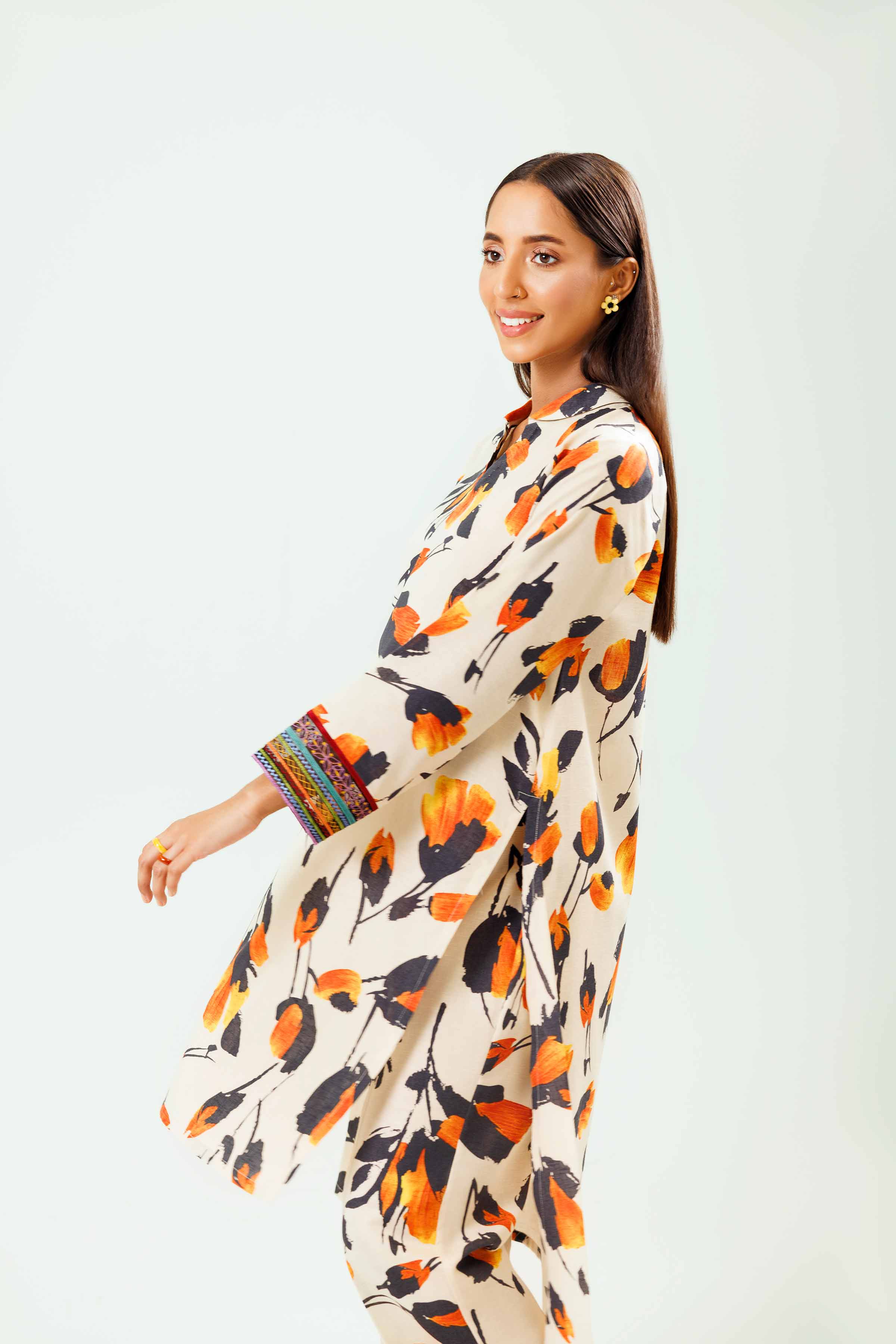 2 Piece - Printed Embroidered Suit - PW24-242