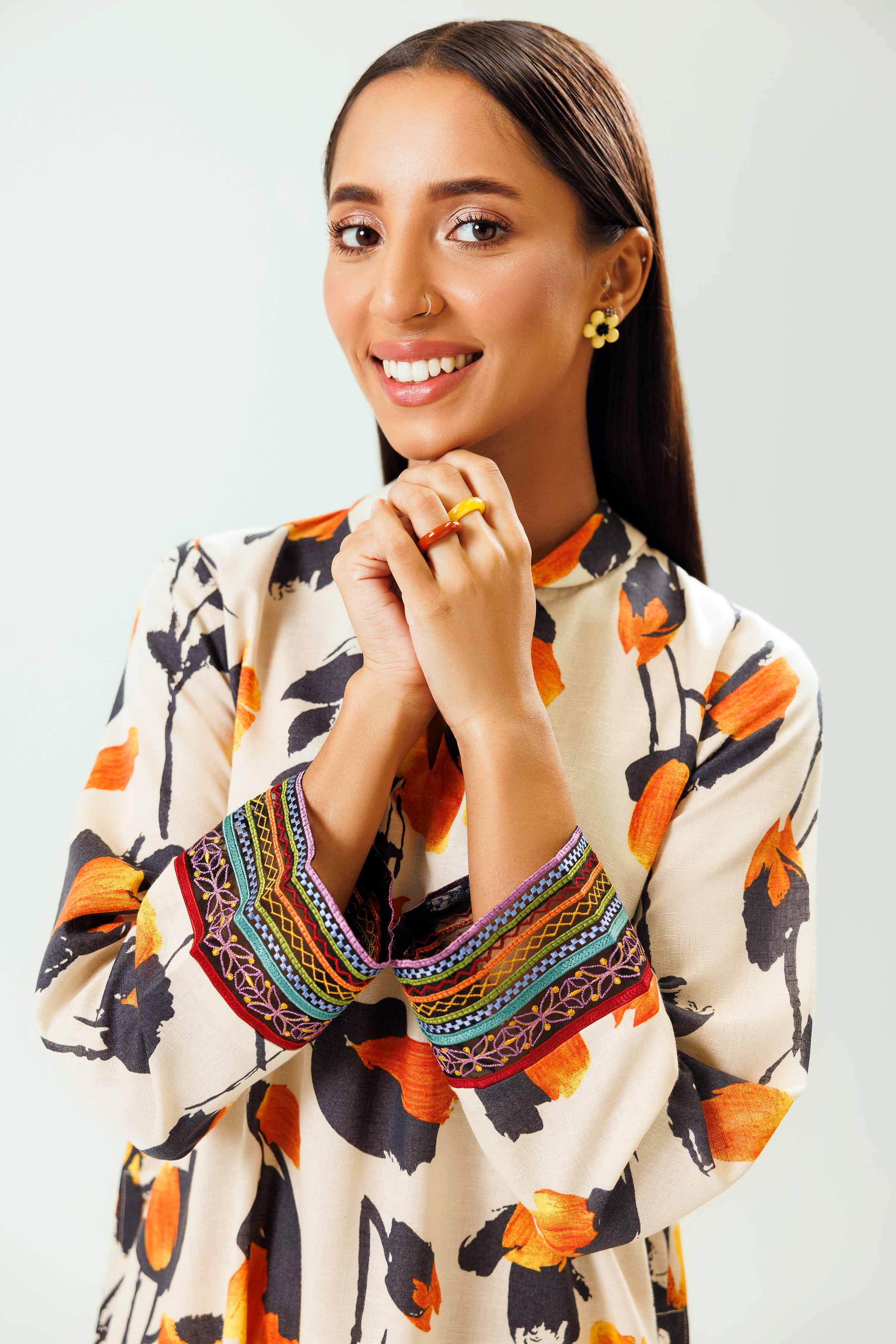 2 Piece - Printed Embroidered Suit - PW24-242