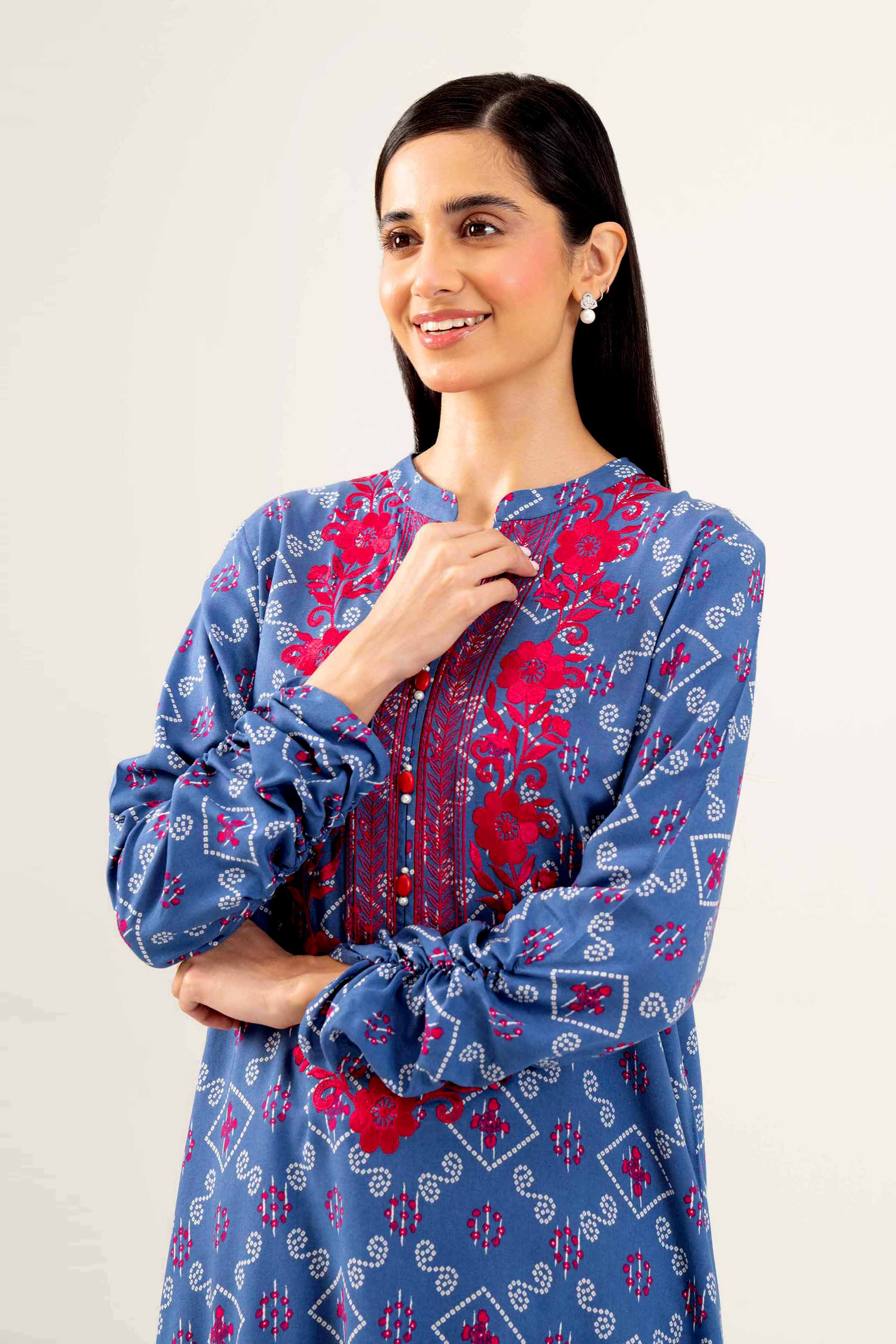 2 Piece - Printed Embroidered Suit - PW24-262
