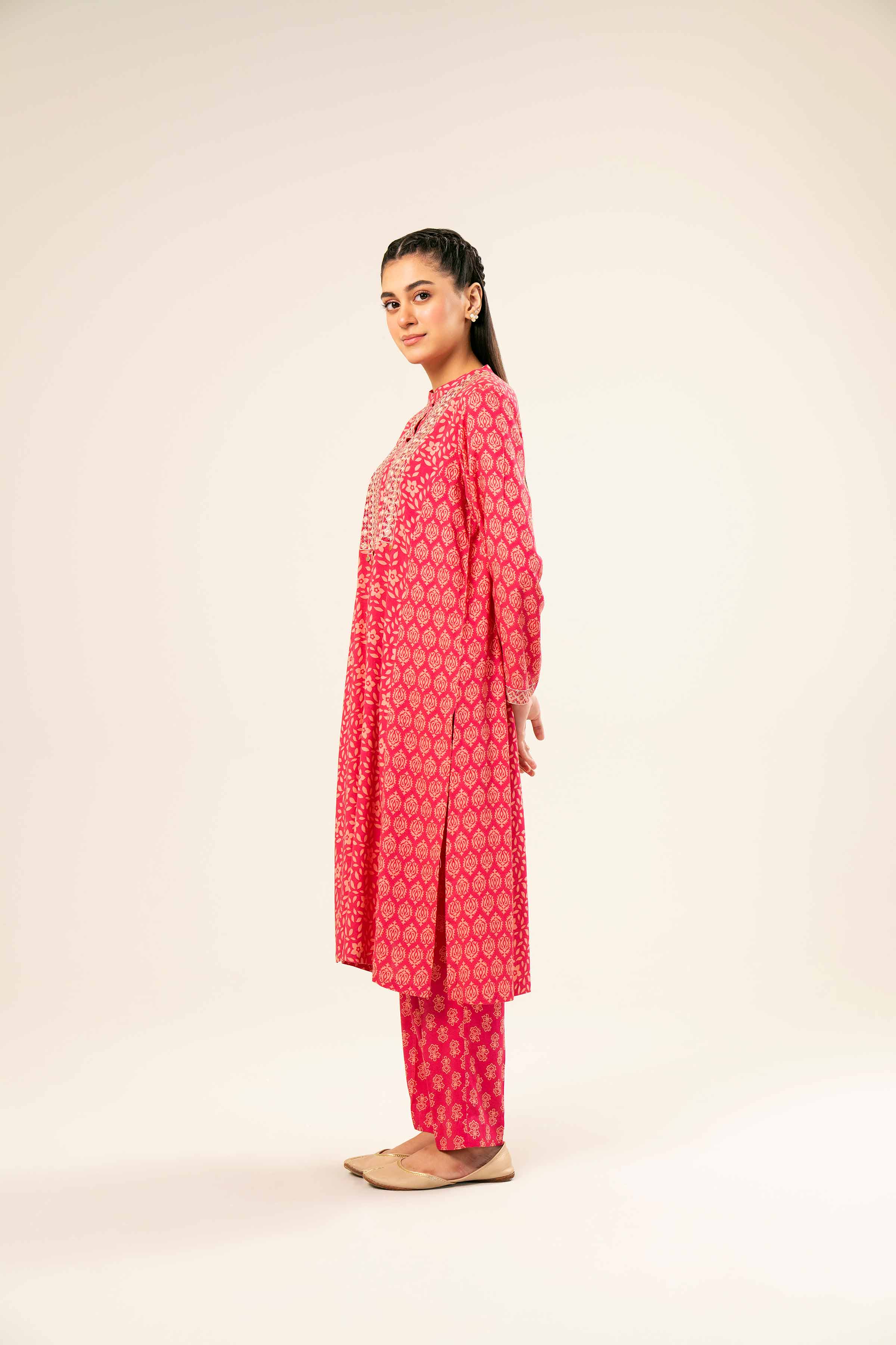 2 Piece - Printed Embroidered Suit - PW24-267
