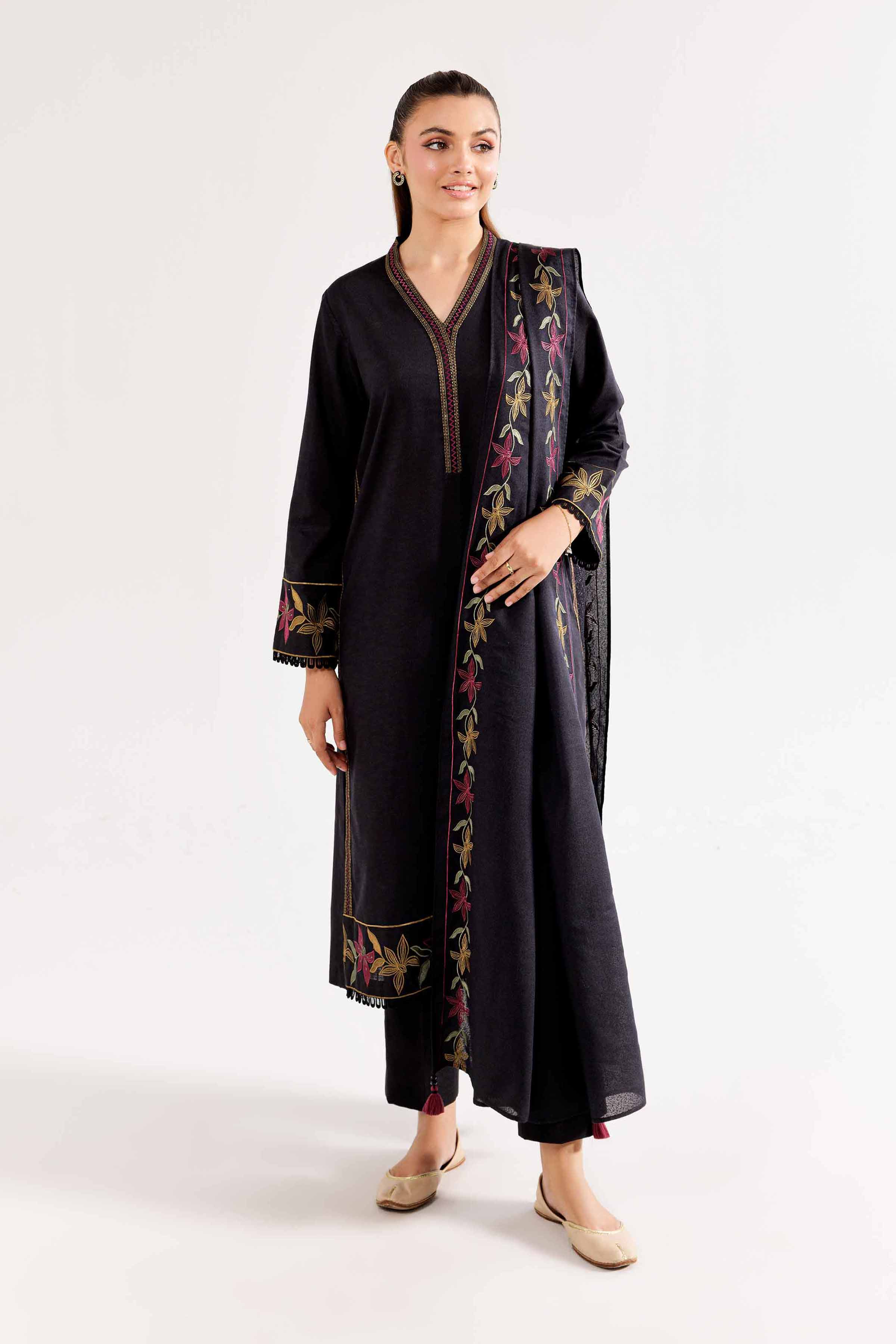 3 Piece - Embroidered Suit - PW24-268