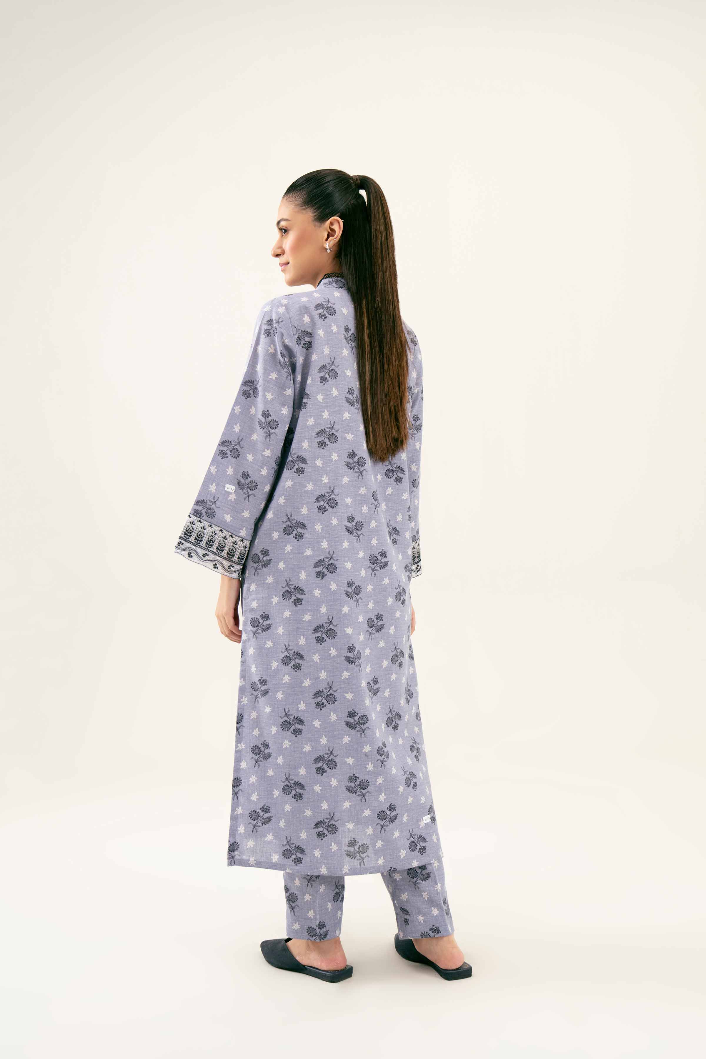 2 Piece - Printed Embroidered Suit - PW24-279
