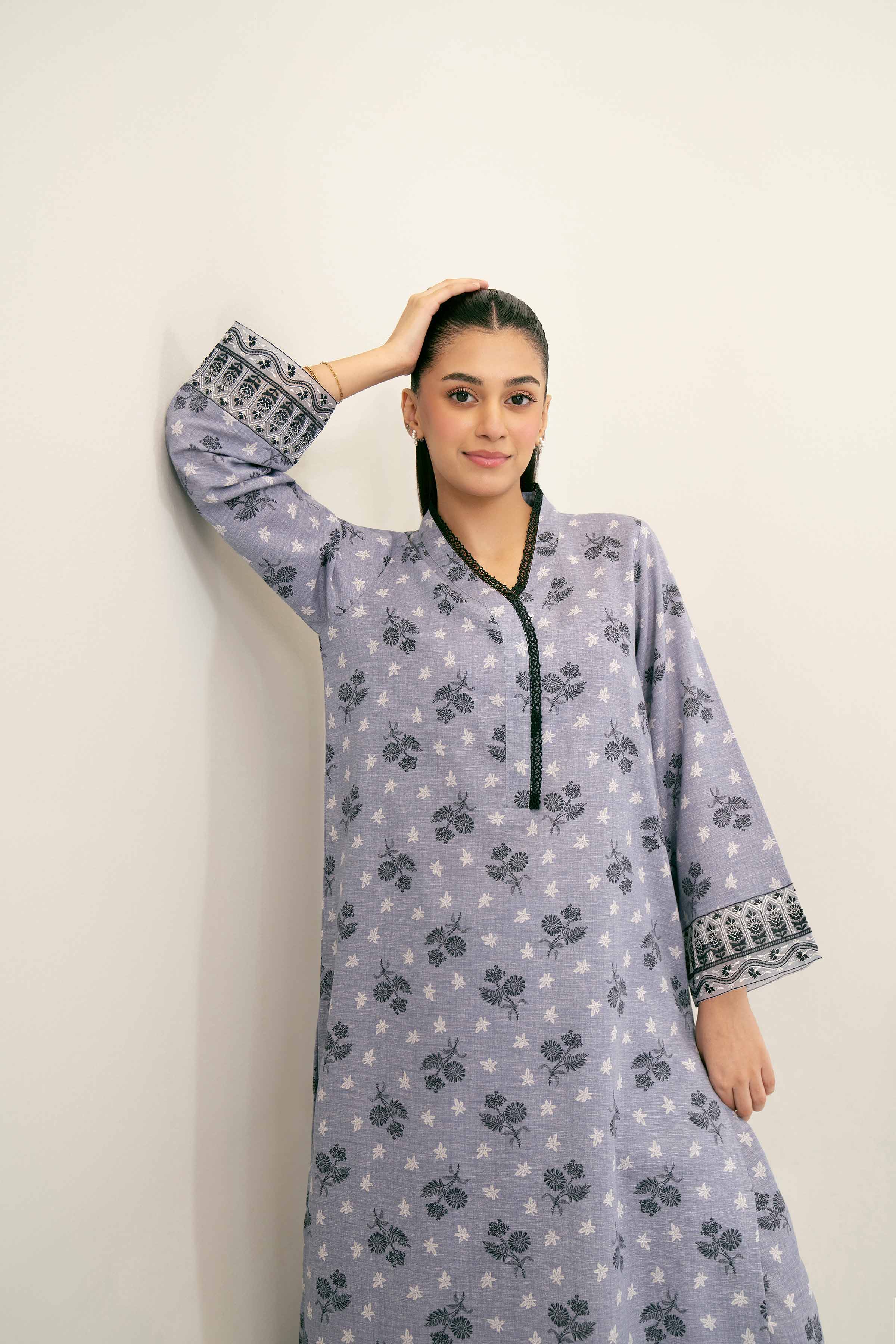 2 Piece - Printed Embroidered Suit - PW24-279