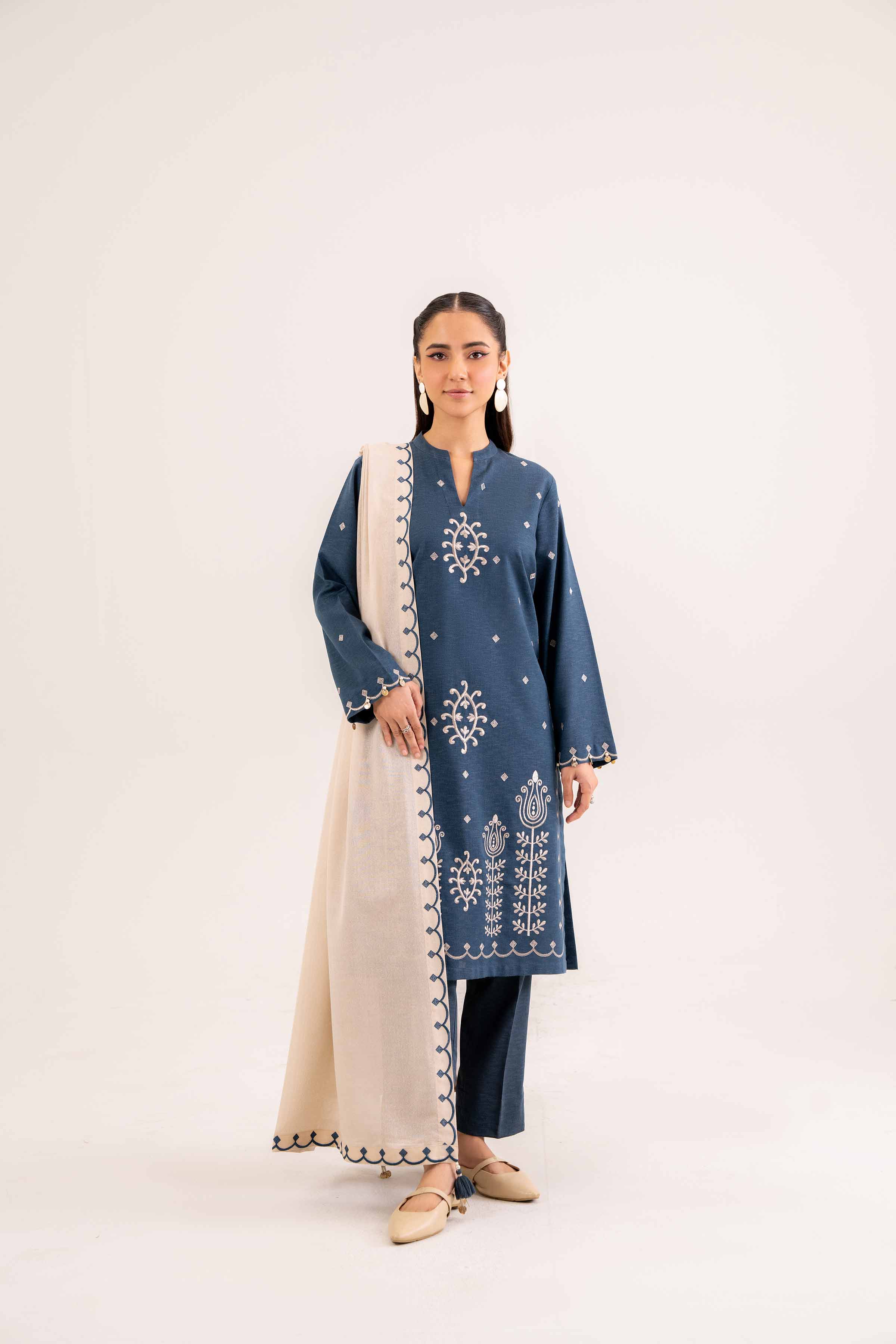 3 Piece - Embroidered Suit - PW24-280