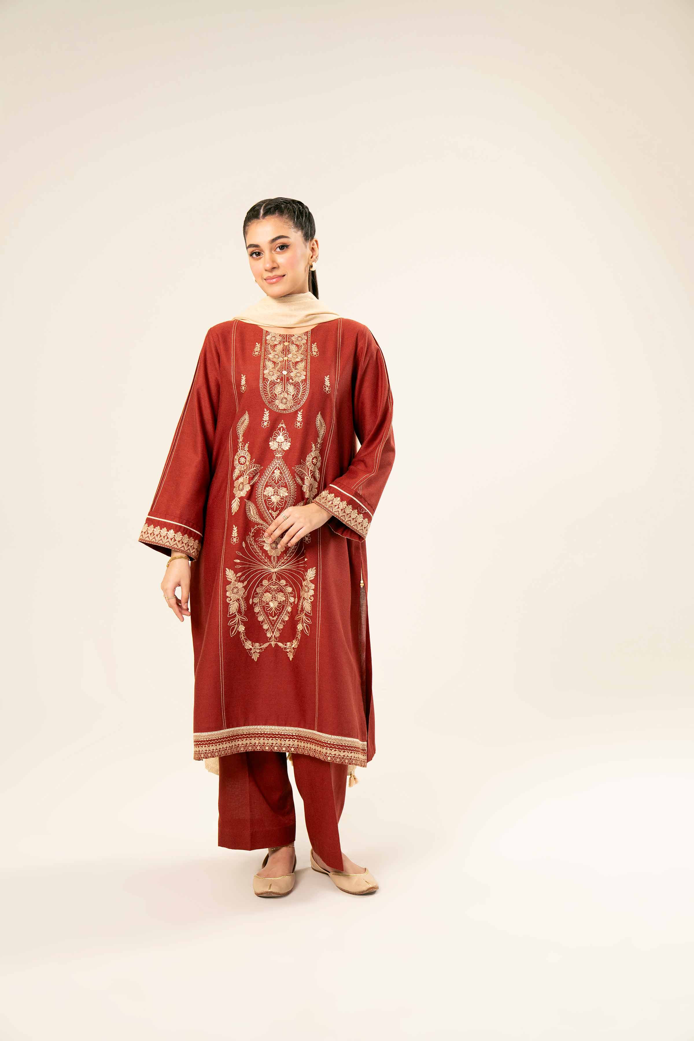 3 Piece - Embroidered Suit - PW24-282